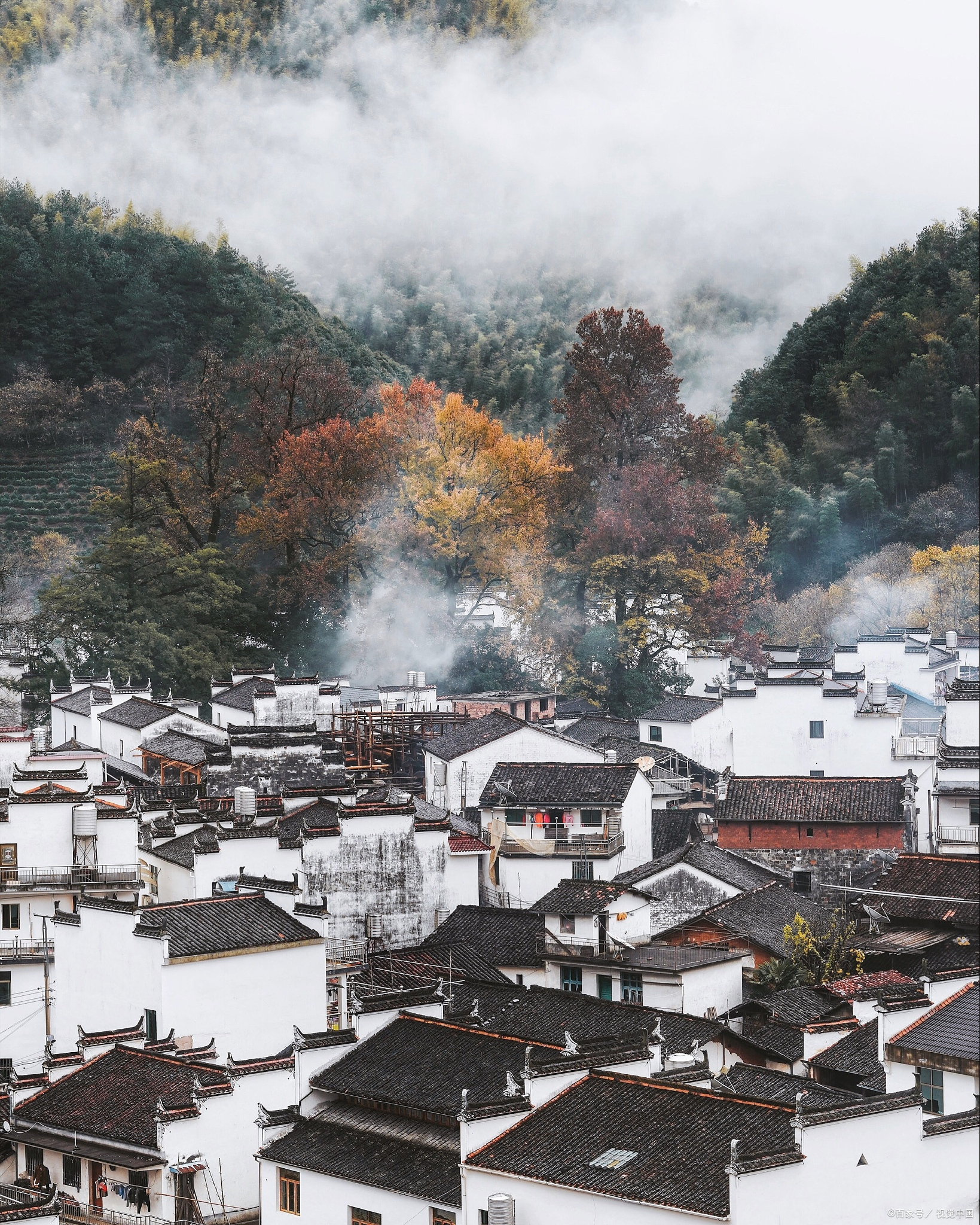 宏村被誉为最美的水墨画村落,黄山秋景如诗如画