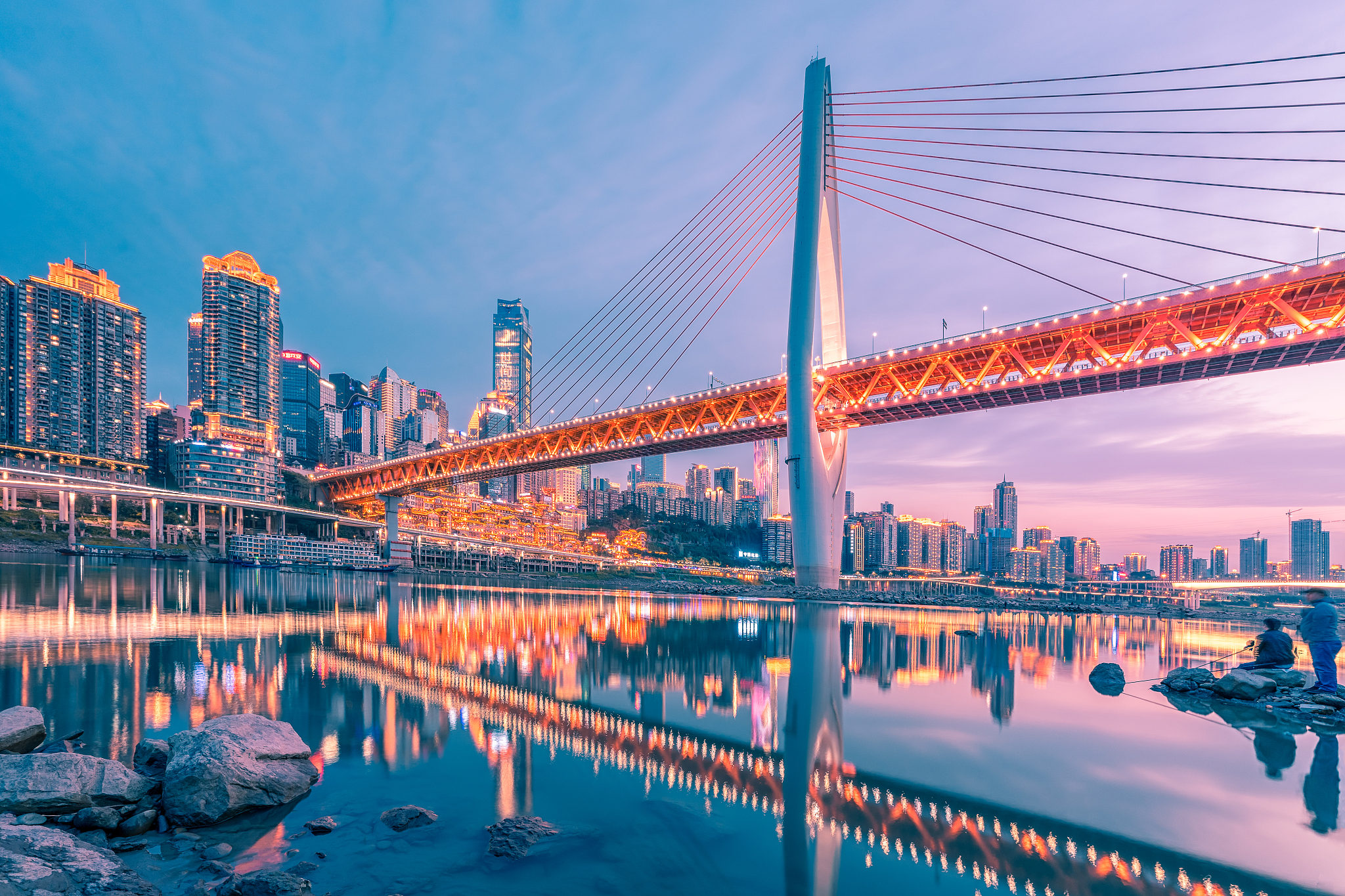 重庆的千厮门大桥 城市地标