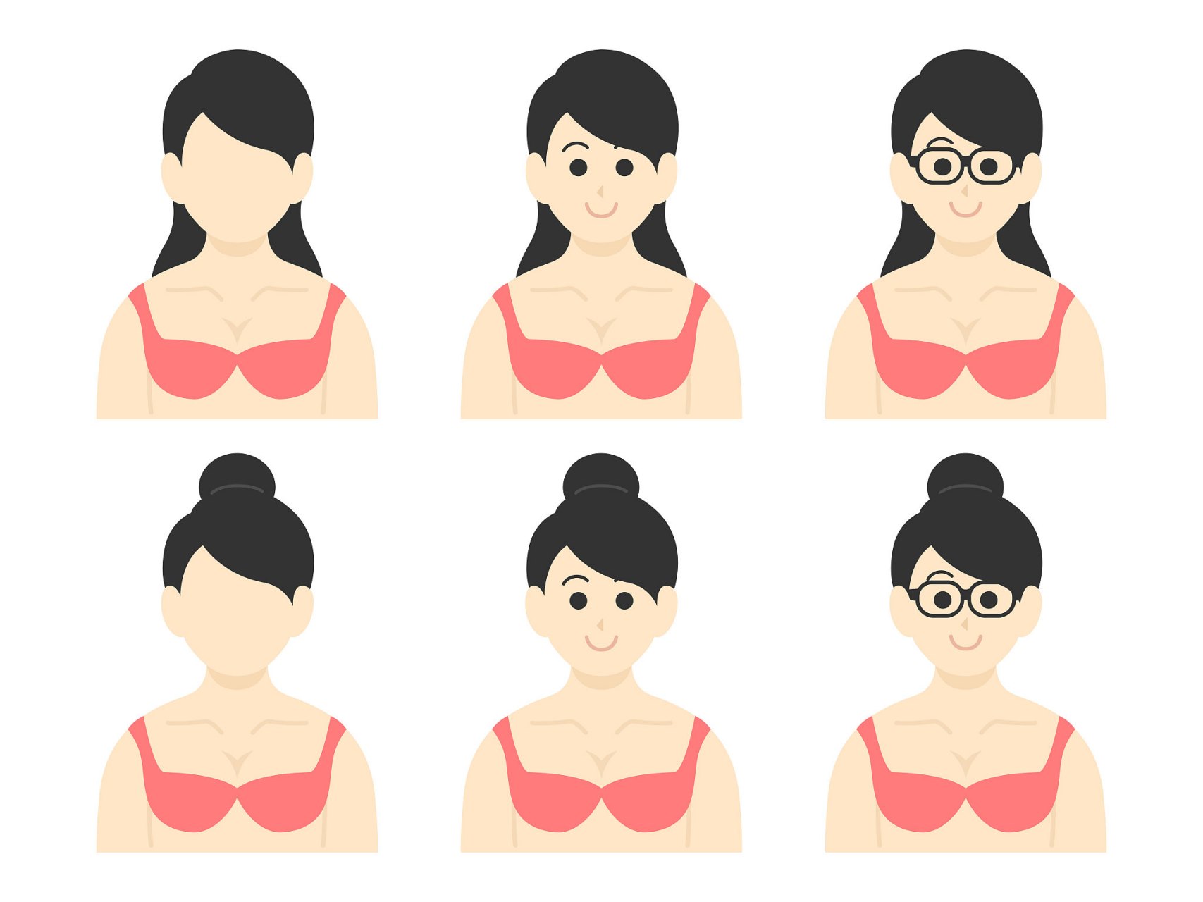 3. 水滴胸:胸部形状像水滴,上半部较丰满,下半部较瘦小. 4.