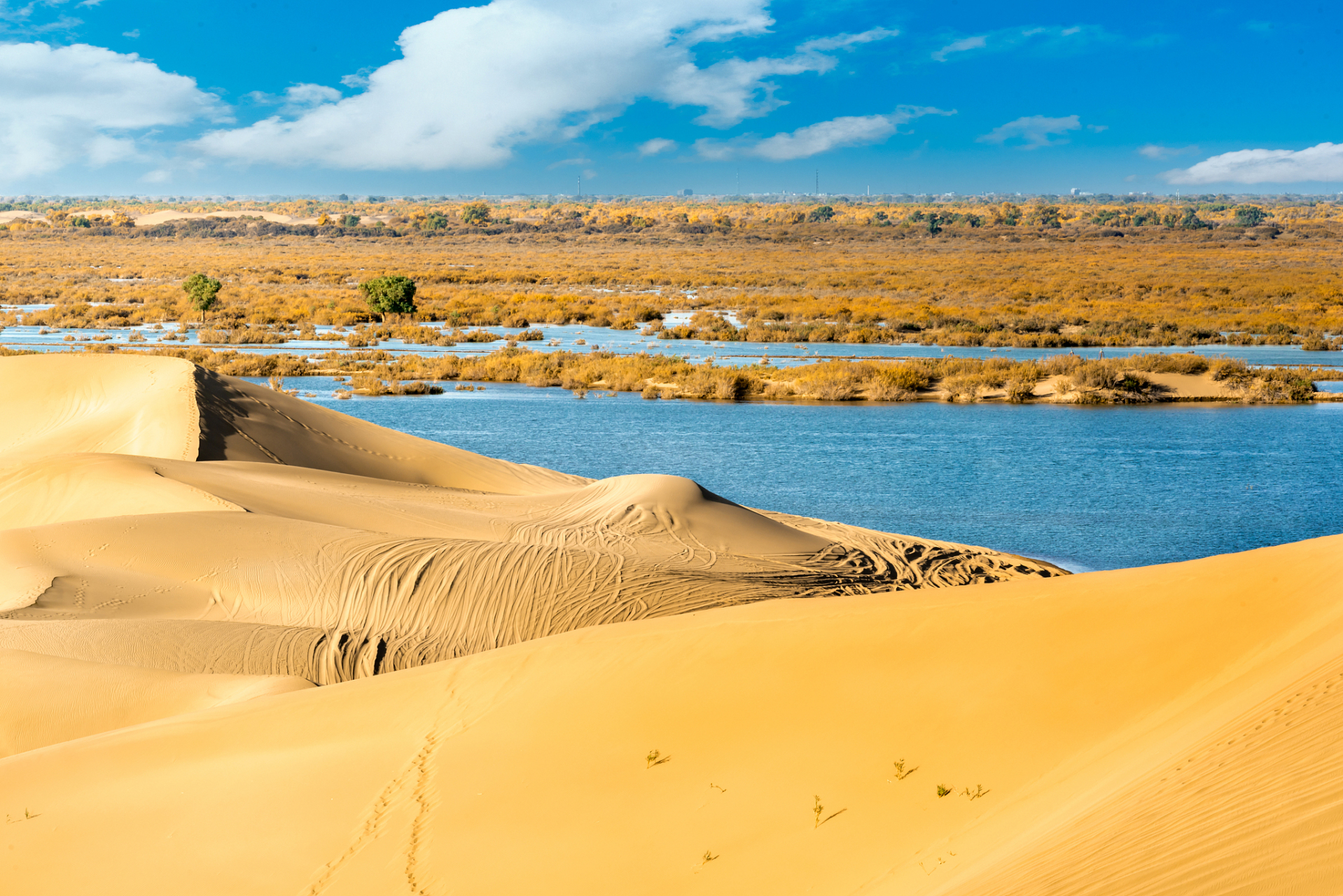 很难想象,去沙漠旅游还能遇到洪水,内蒙古阿拉善盟阿拉善左旗巴润别立
