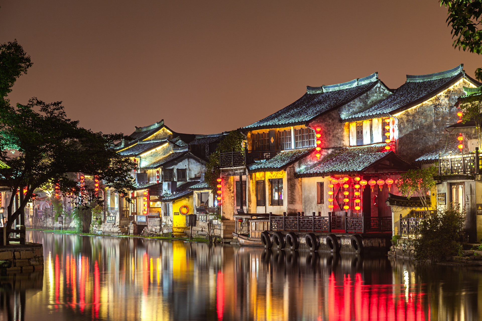 杨柳青古镇夜景图片