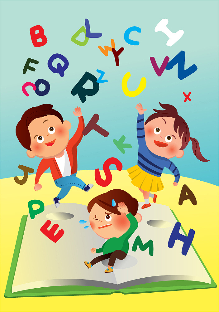 启蒙卡通图片大全小朋友在堆叠英文字母图片字母满谈 0基础的孩子做