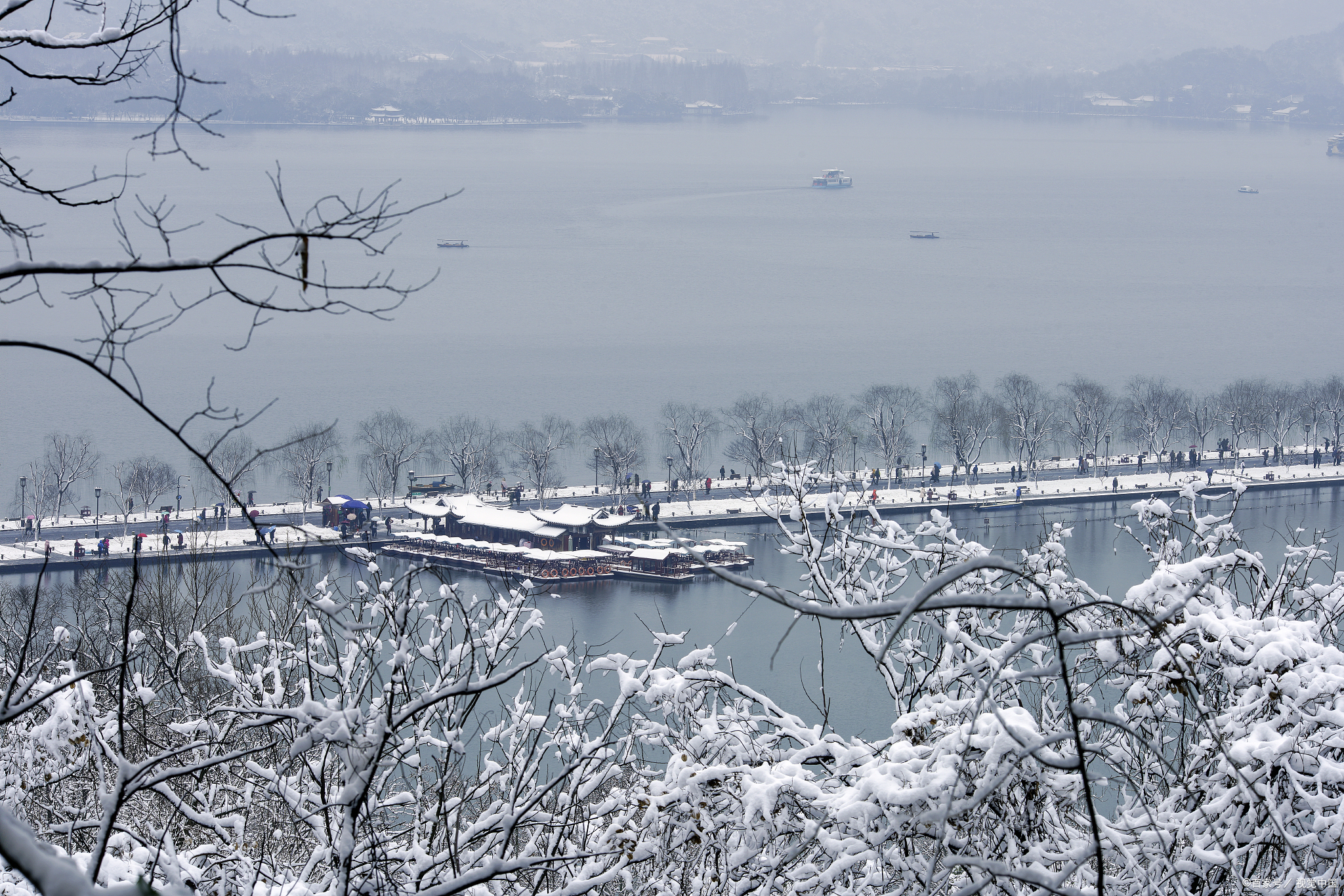 杭州城市雪景图片