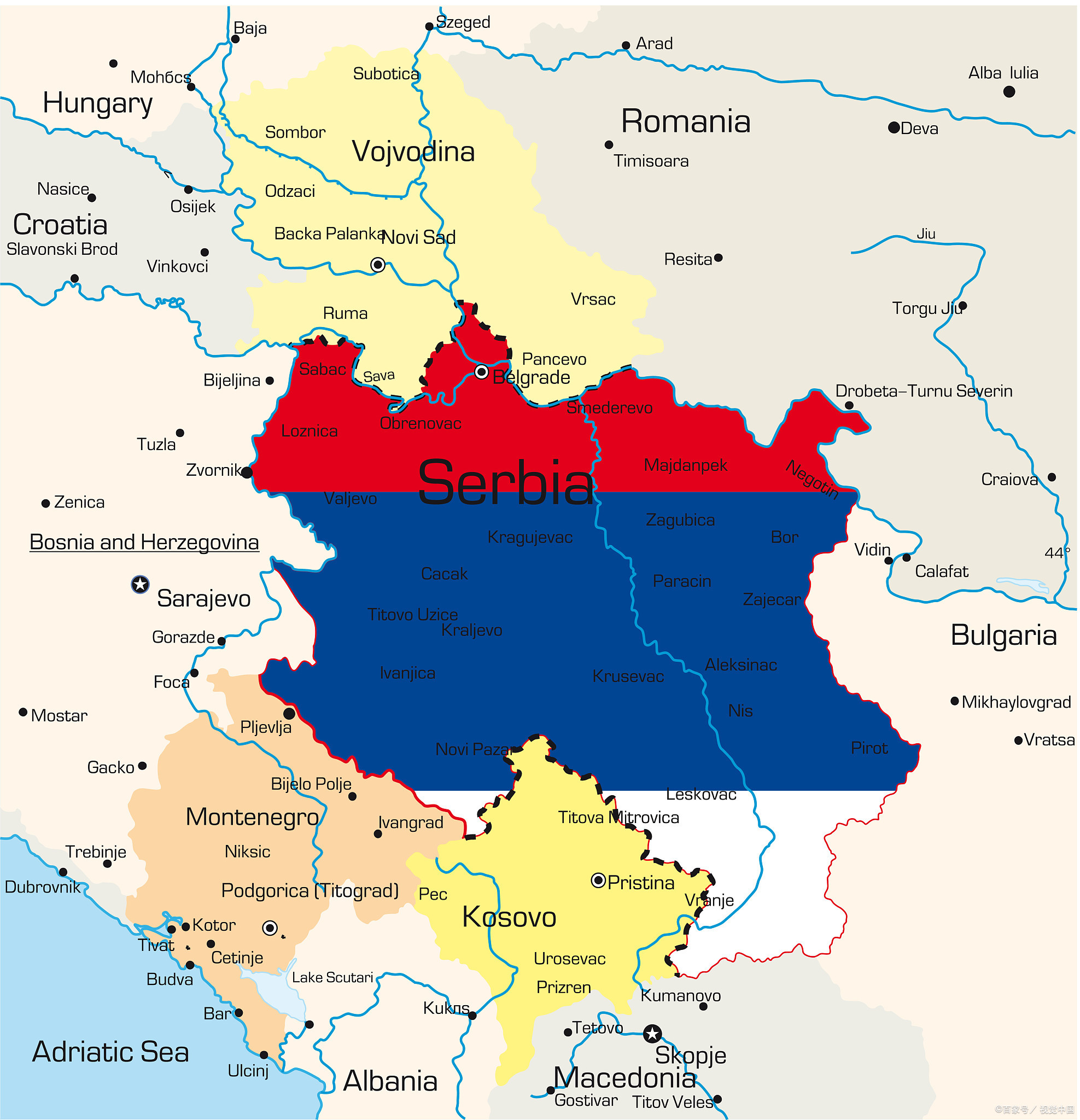 地图上的塞尔维亚图片