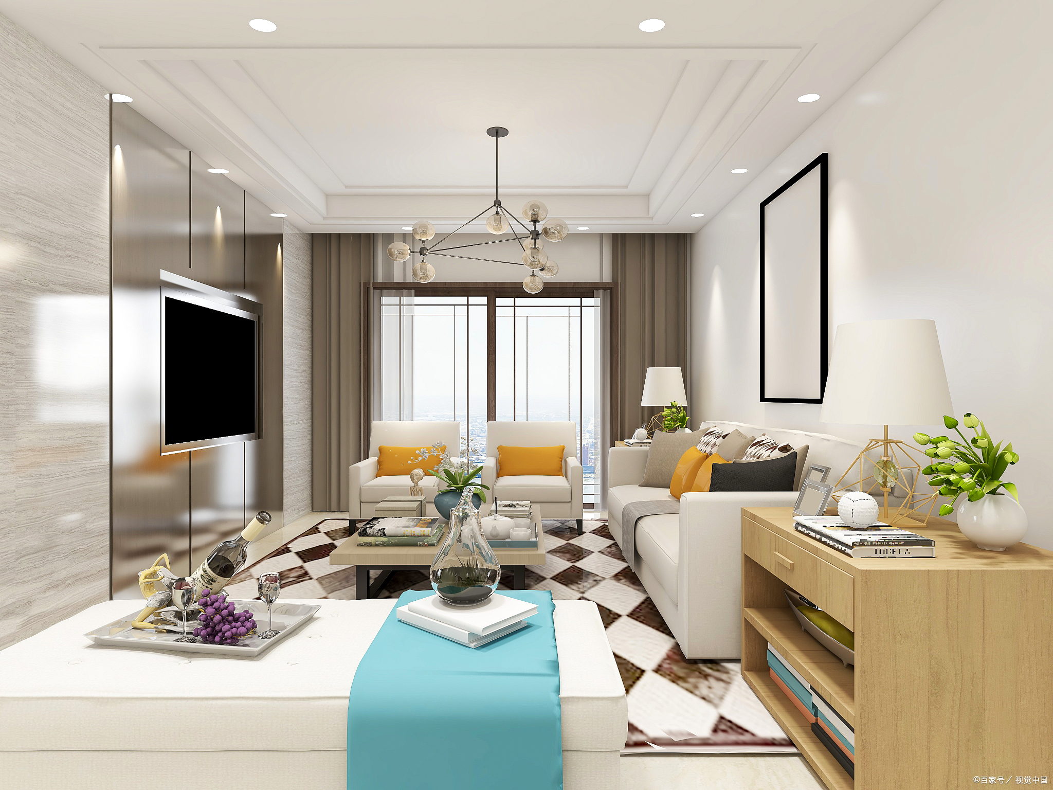 8米做吊顶,会显得压