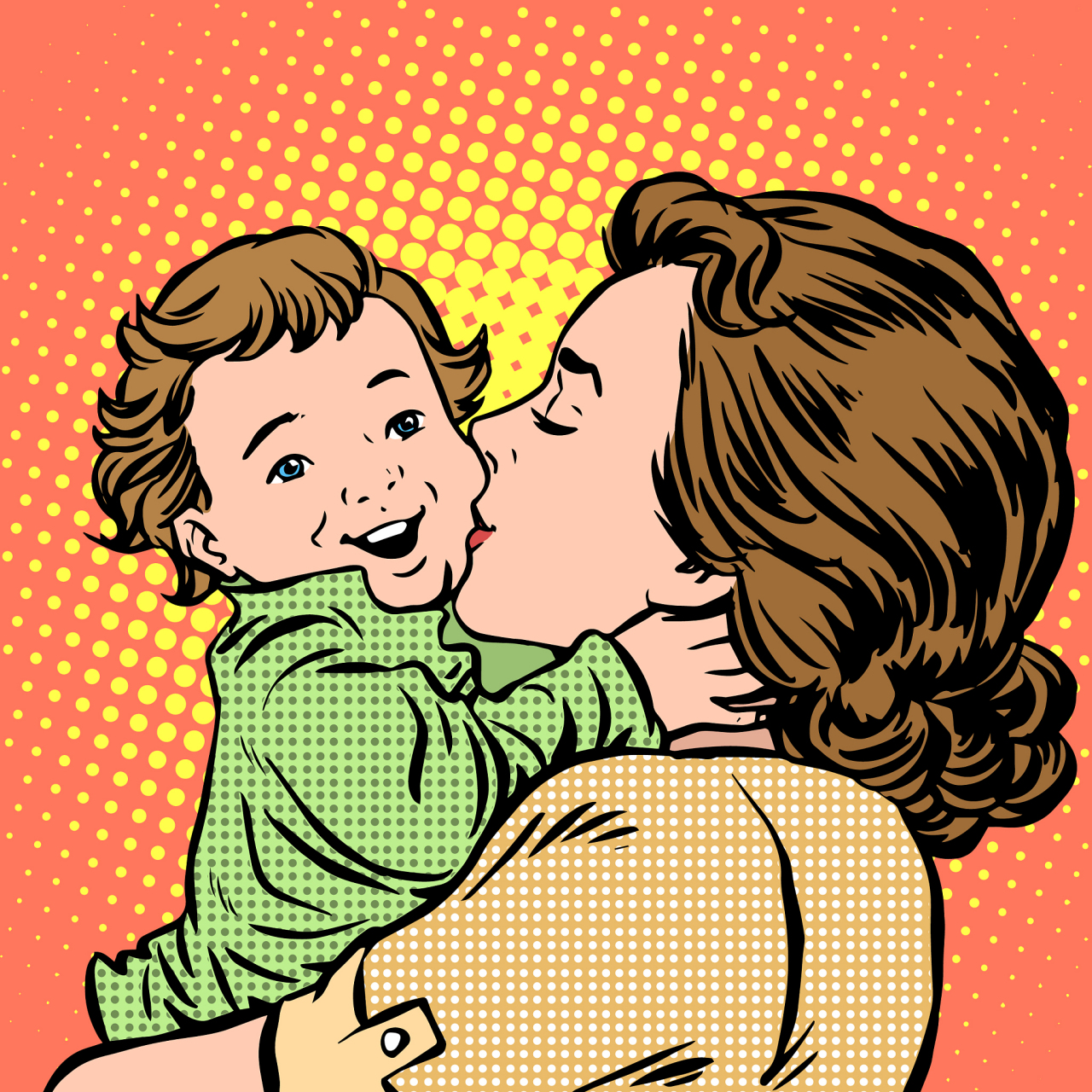 妈妈的吻,是我心中的诗篇, 每一个吻都是一个美丽的瞬间.