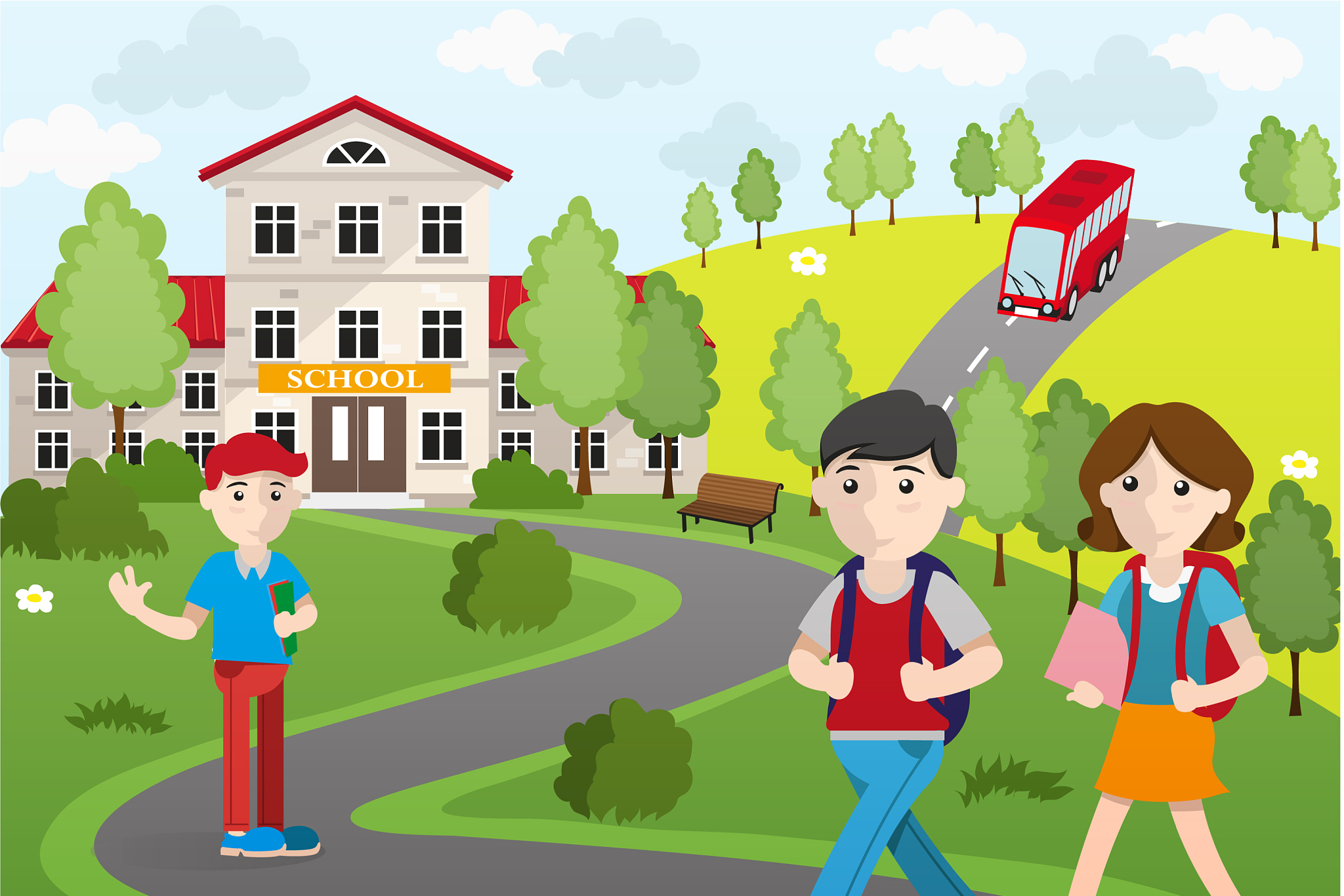 路上遇到老师图片卡通幼儿园放学时陌生人接孩子的场景图卡通学校和家