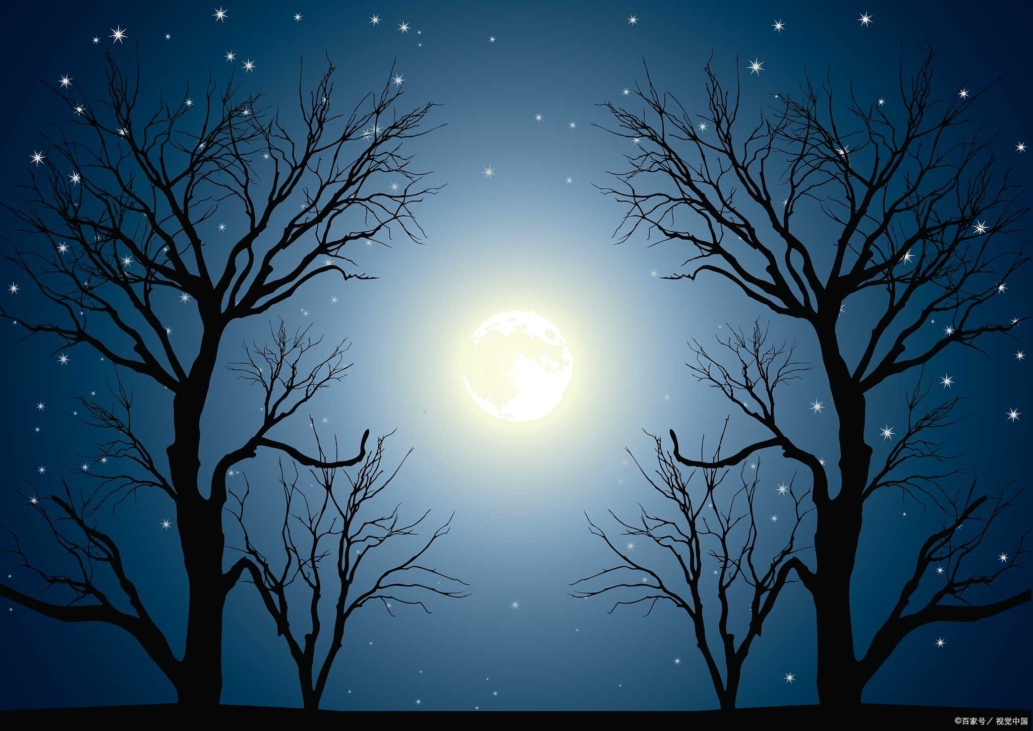 树摇风冷,月清月落