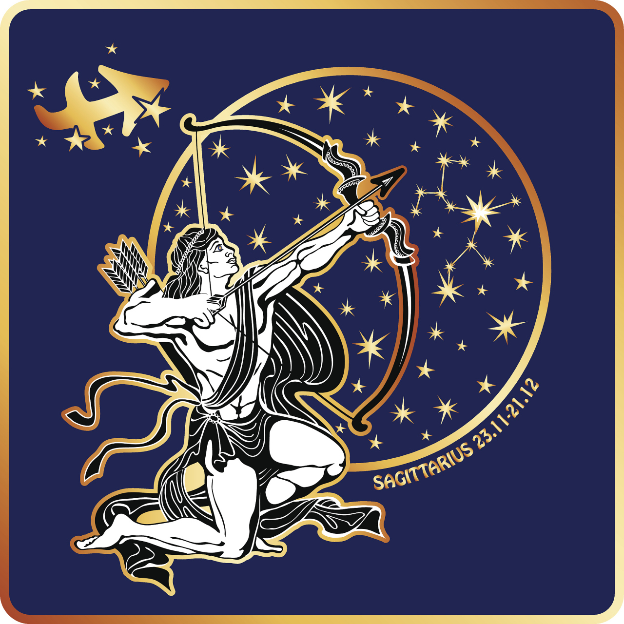 星座#  射手座的守护神是天神朱庇特,也就是希腊神话中的宙斯,他是