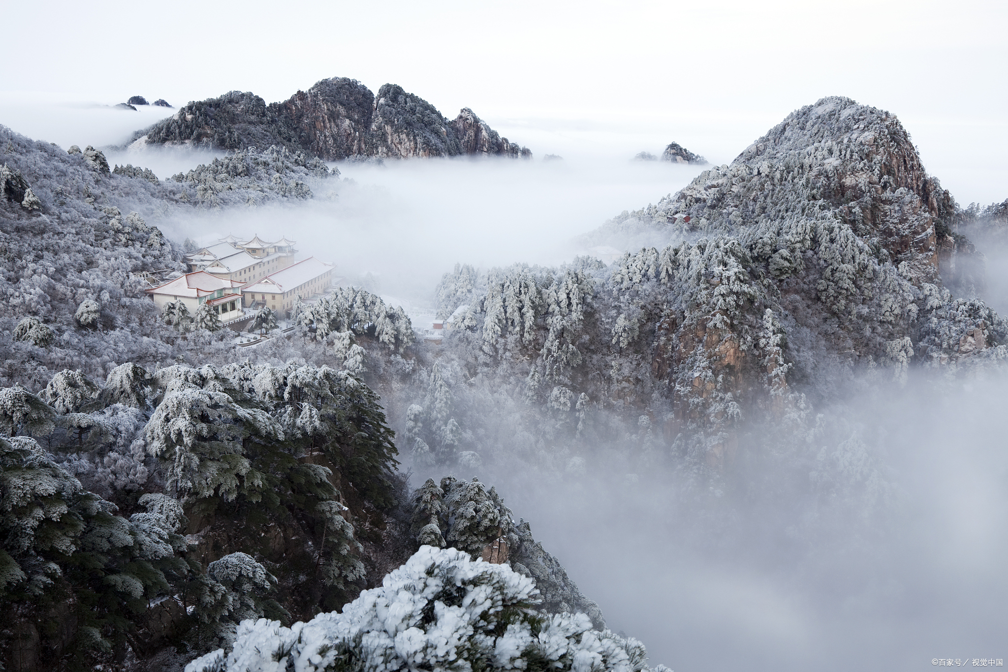 庐山雪景说说图片