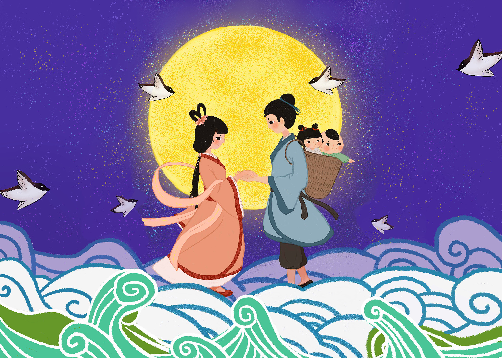 时逢七夕之期,节映千秋之耀.望九天而凝睇,叹双宿之难邀