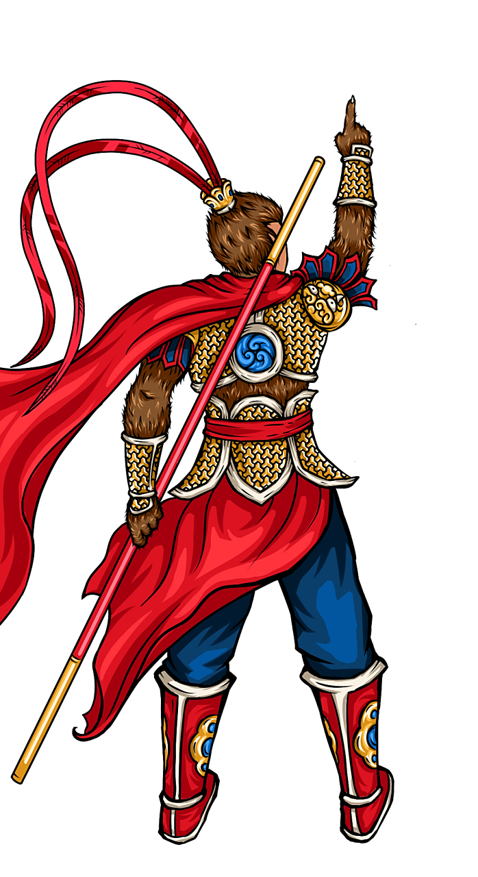 明代魔幻巨著《西游记》中的经典主角孙悟空,以勇猛无