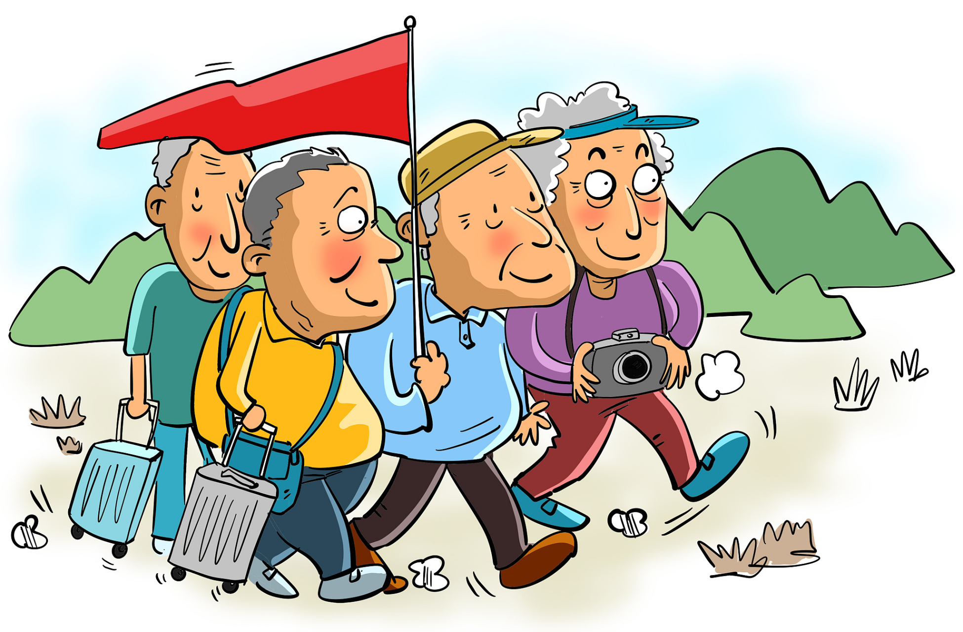 老年人出行旅游需要注意以下几点:   1.