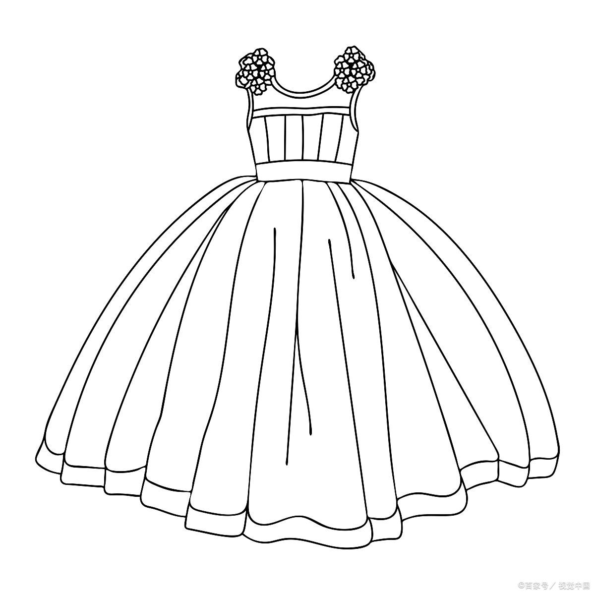 公主裙简笔画怎么画简单又漂亮?轻松描绘,简单几步绽放艺术魅力
