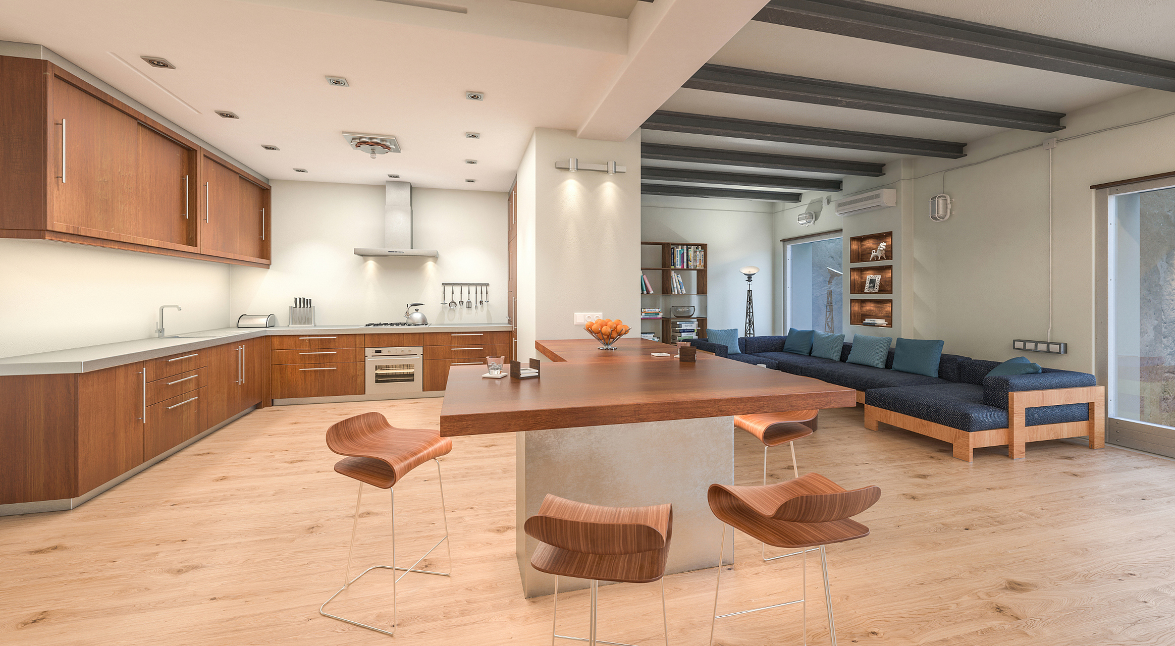 在原木自然风的装修中,设计师通常会选择天然的原木作为主要材料,如