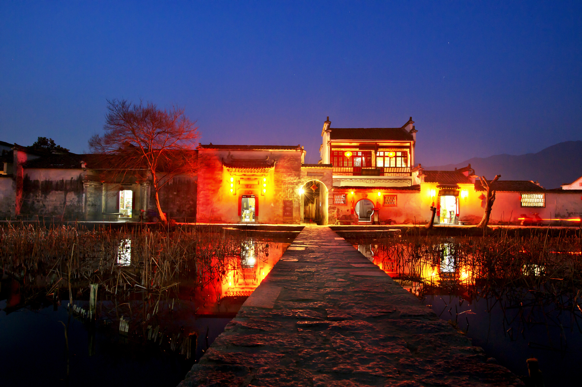 黄山宏村夜景图片