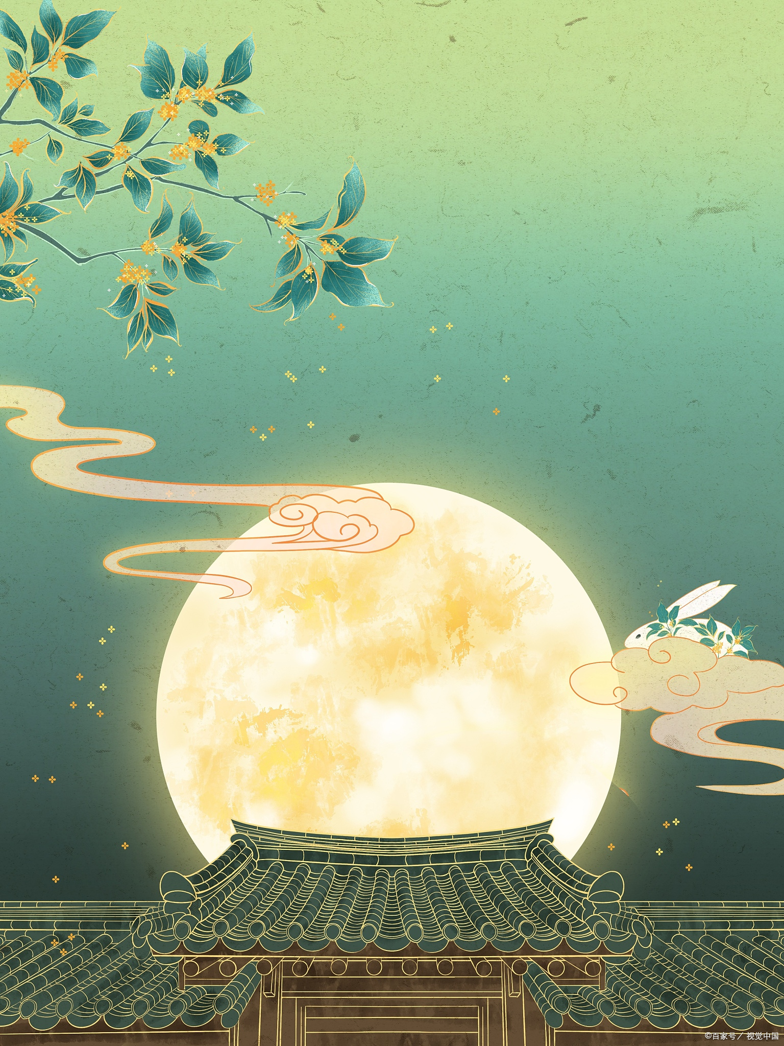 吃着香甜月饼,喝着微涩茶水,望着皎皎明月,诉说着日常的趣事,构成了一