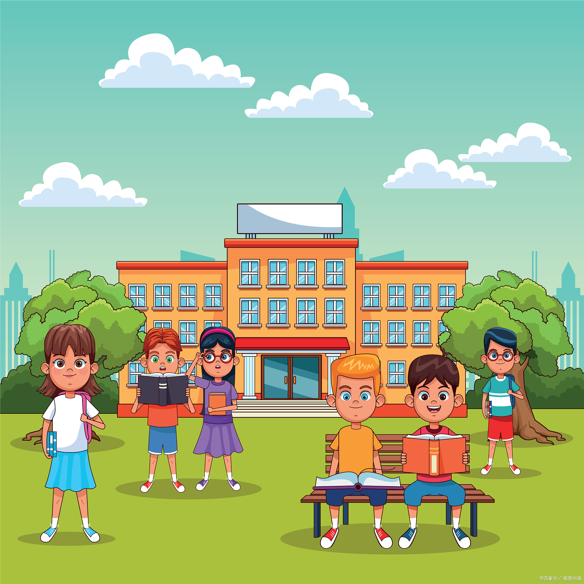 动画图片我们学校卡通找关于学校发生有趣的事的图片学校场景你的学校