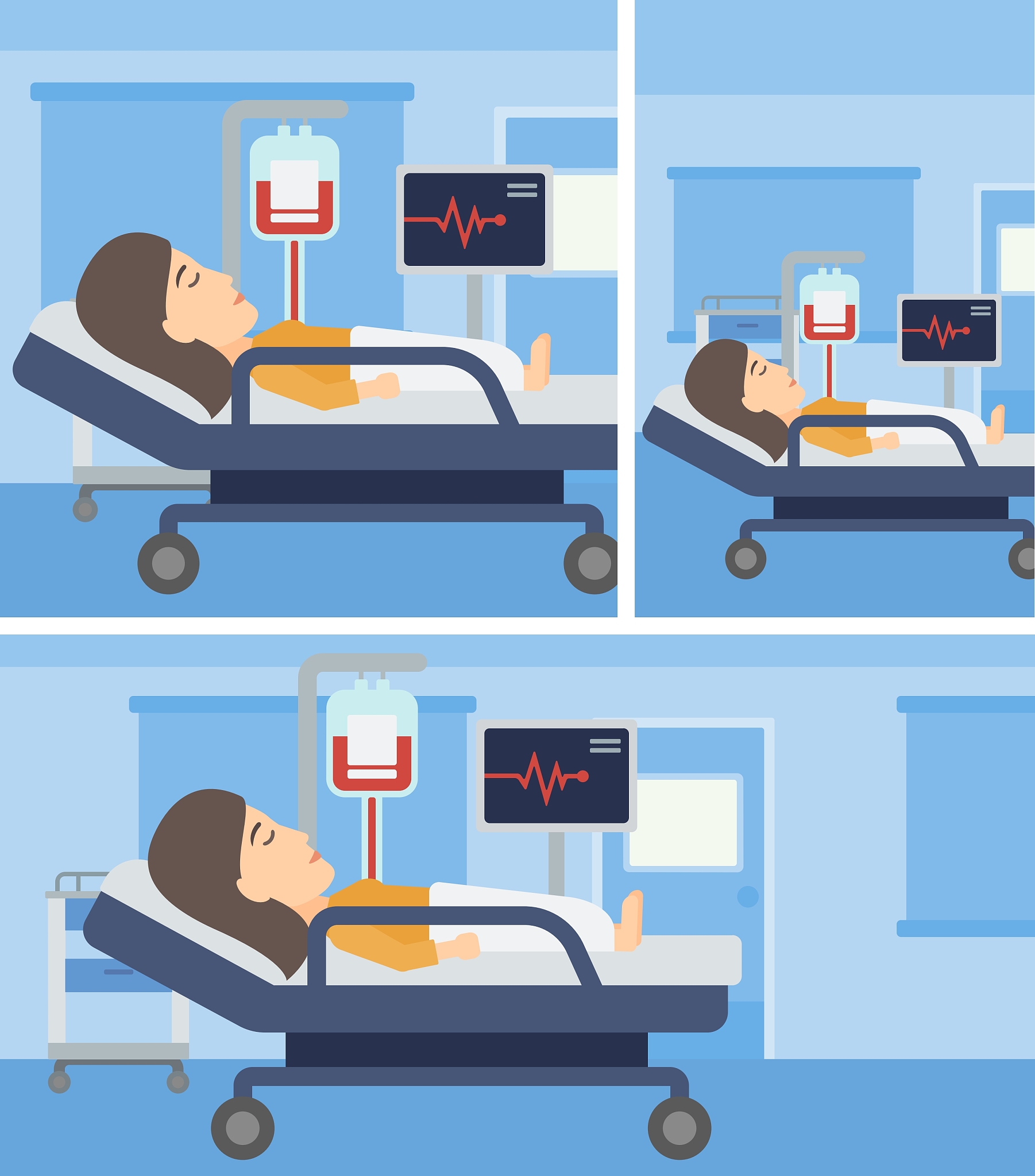 虽然我们都期望能在病痛时得到更好的治心电监护卡通心电监护图片卡通