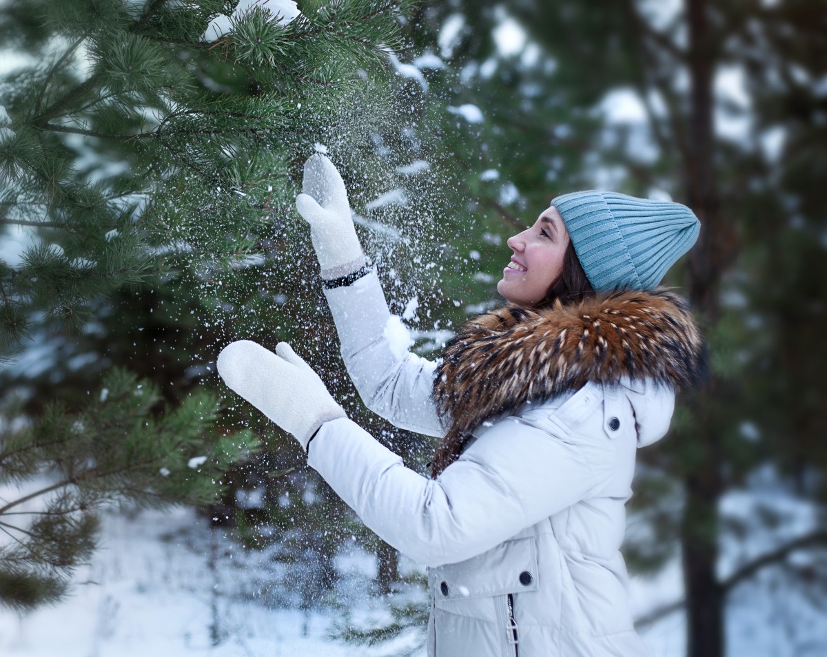 玩雪照片唯美图片