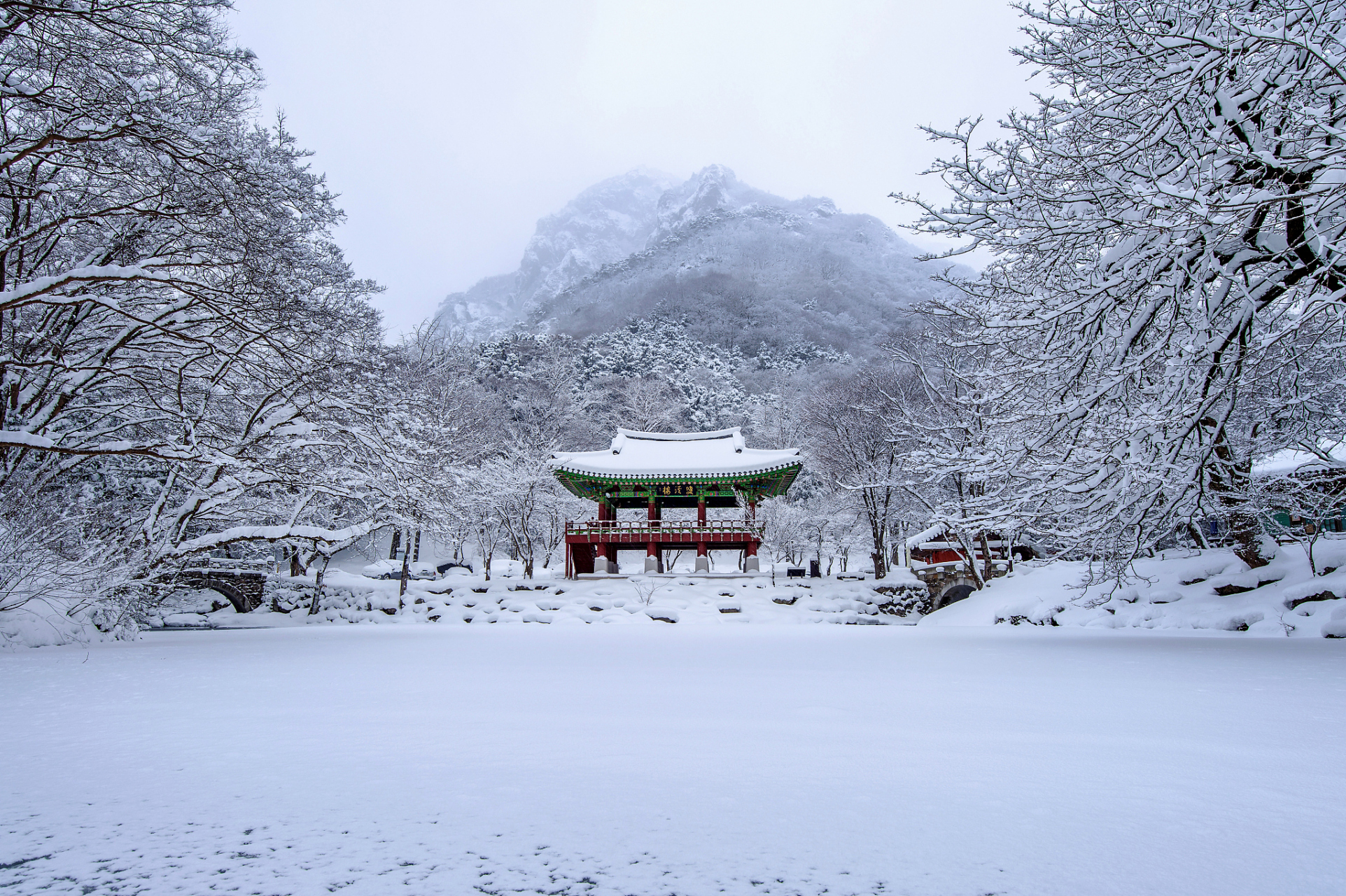 衡山的雪景图片