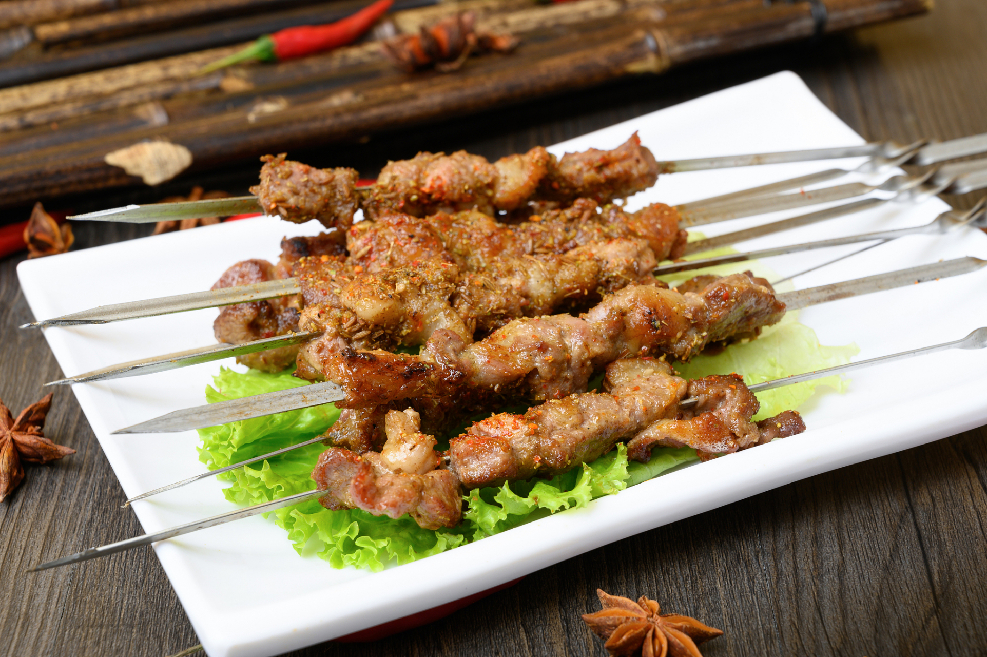 美食小吃分享,烤羊肉串.