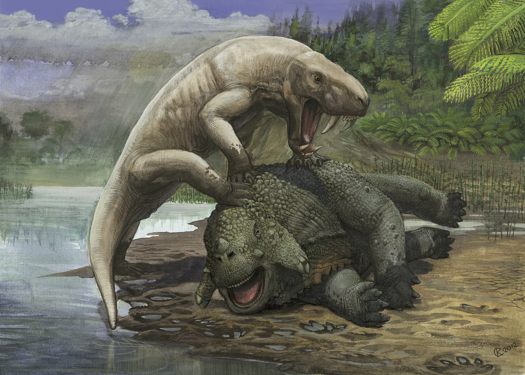 人与自然# 在所有已知的远古生物中,史前巨齿鳄以其恢弘的身躯和强大