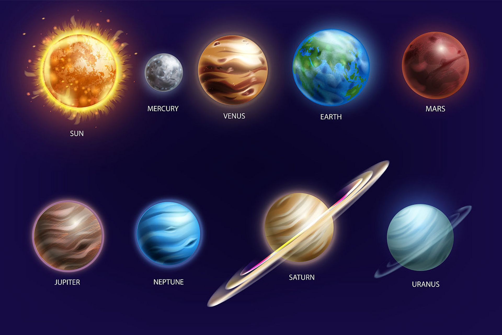 宇宙八大行星壁纸图片