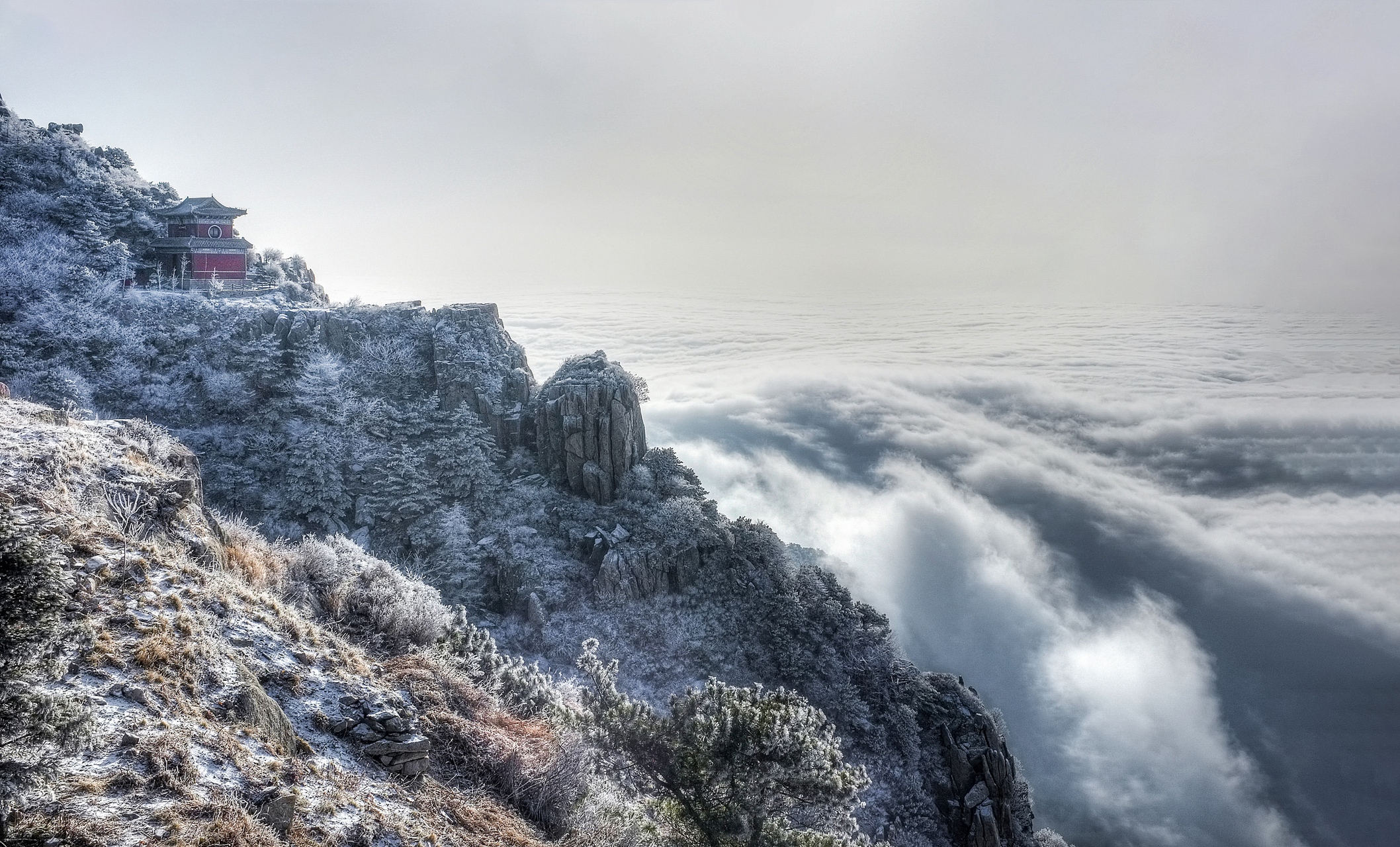 泰山雪景壁纸图片