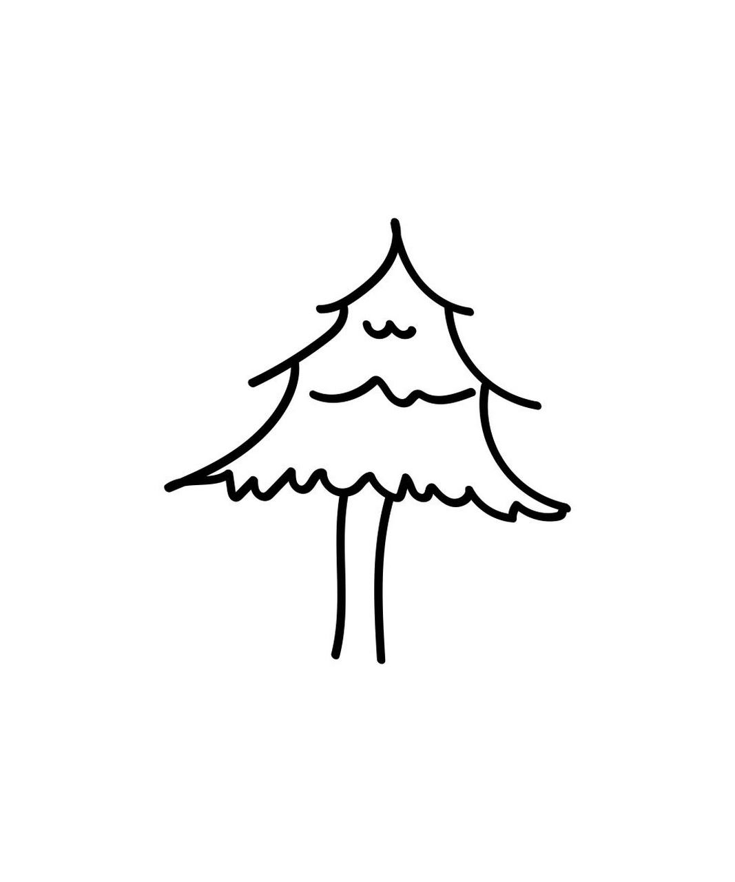 画树干:首先在画布上画出树干,树干的位置可以根据构图需要进行调整.