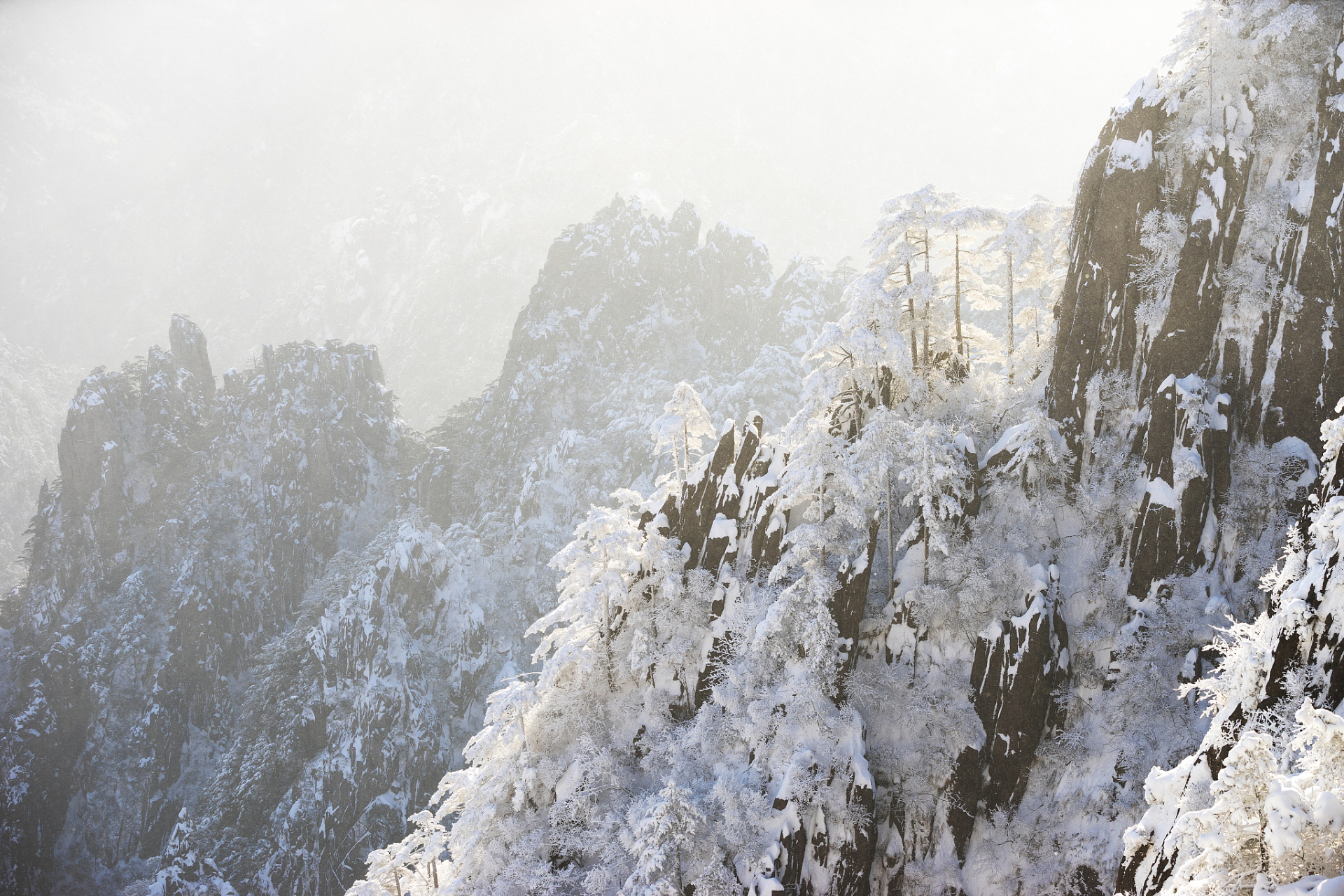 雪后黄山冰雪仙境图片