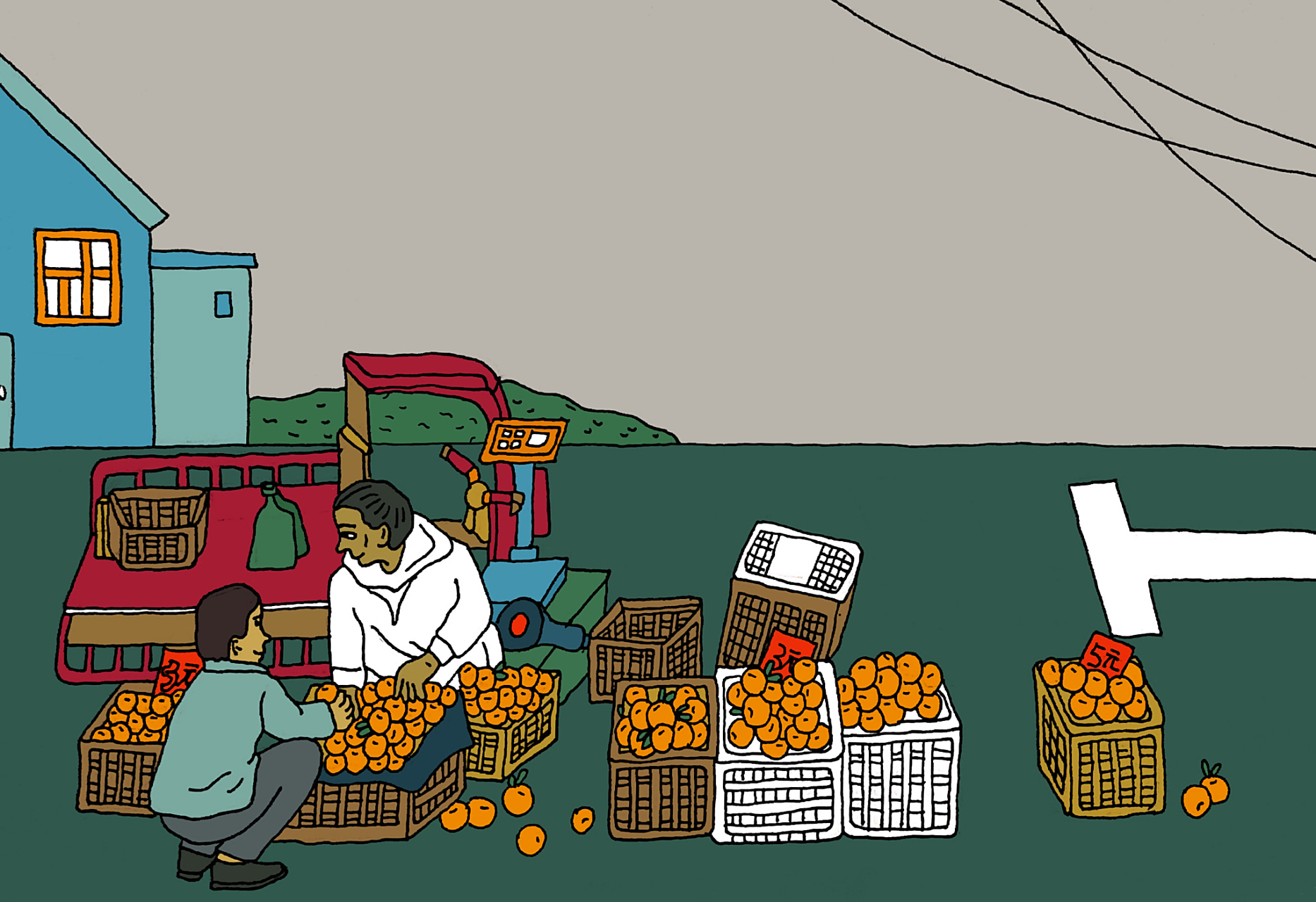 我拿起一个漂亮的苹果,问老板多少钱.但是老板回答每人100美元