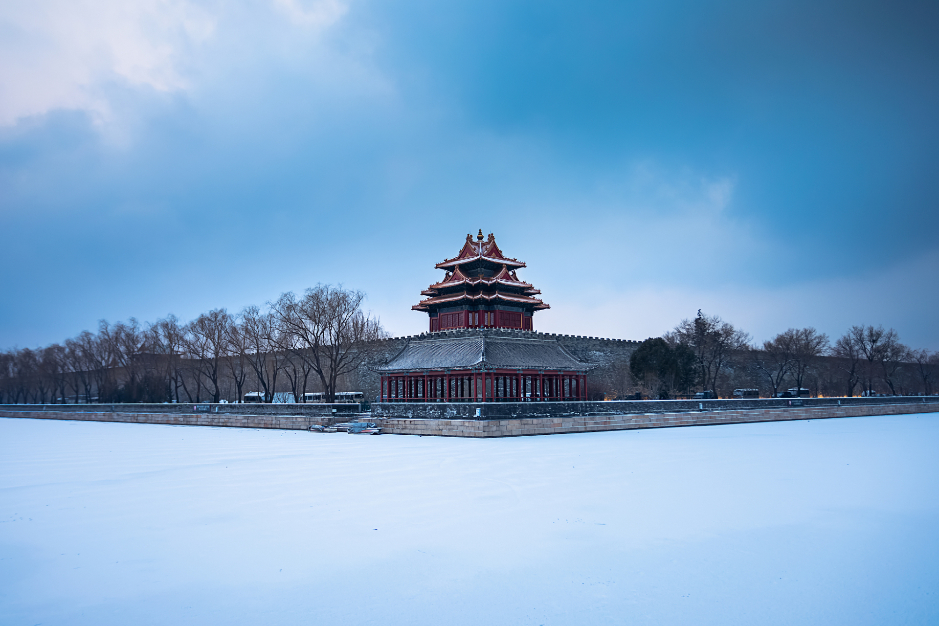 电脑壁纸故宫雪景图片