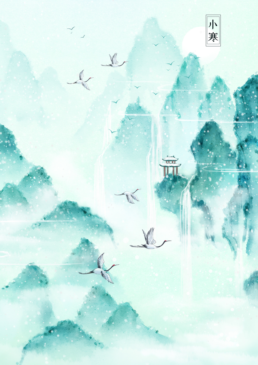 青山美景配美人,优雅姿态尽显美感.