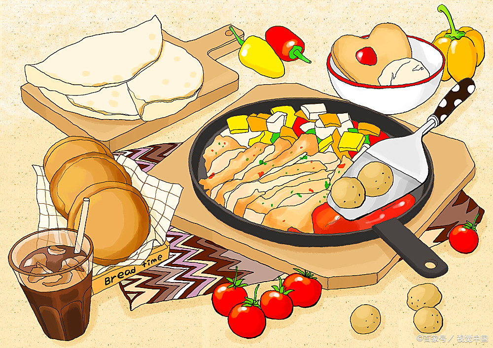 烤鸡肉卡通横版豆豉回锅肉卡通卡通天麻美食烩酸菜卡通ppt插图餐饮