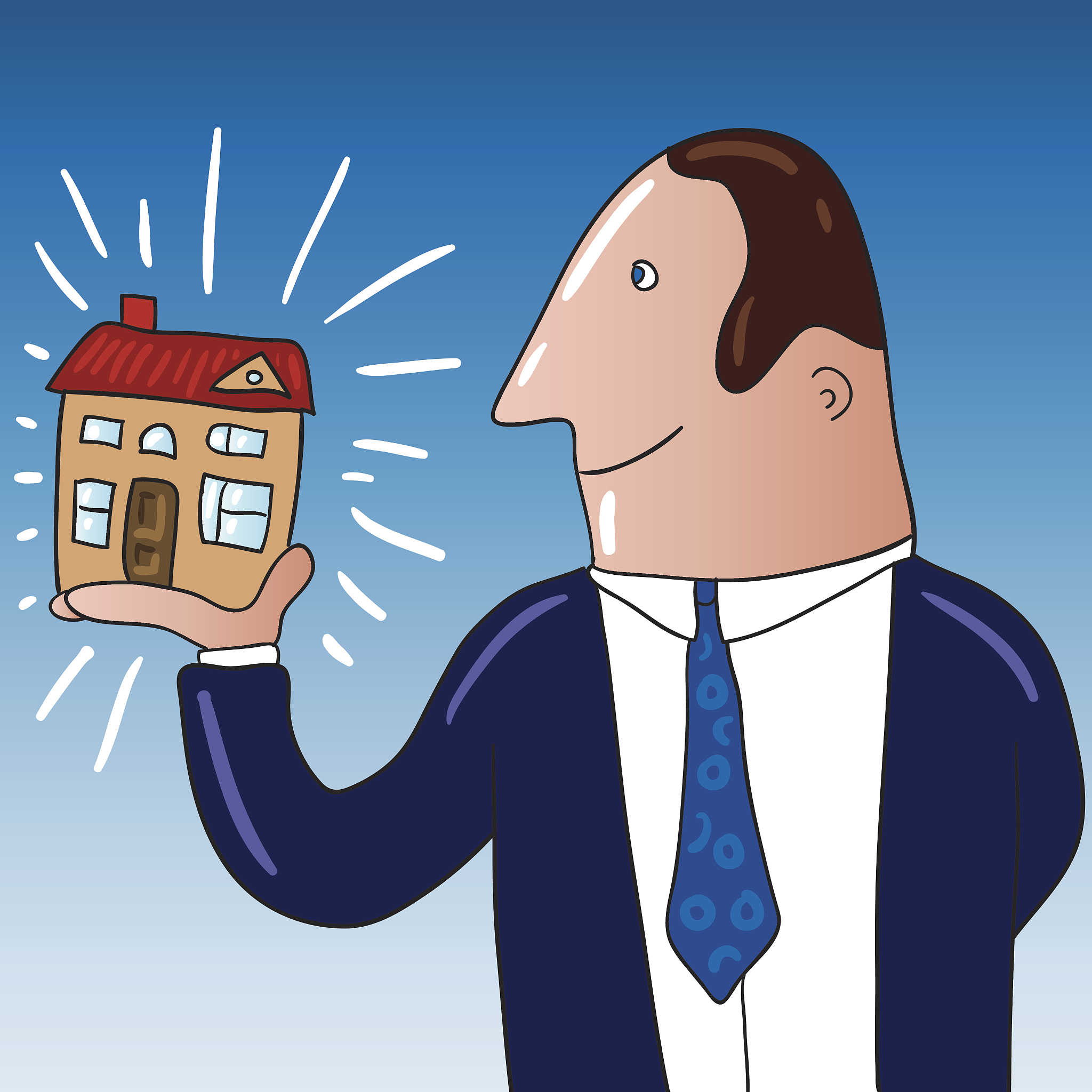 但由于贷款条件未满足,导致贷款失败,进而要求退还 买房困惑图片卡通