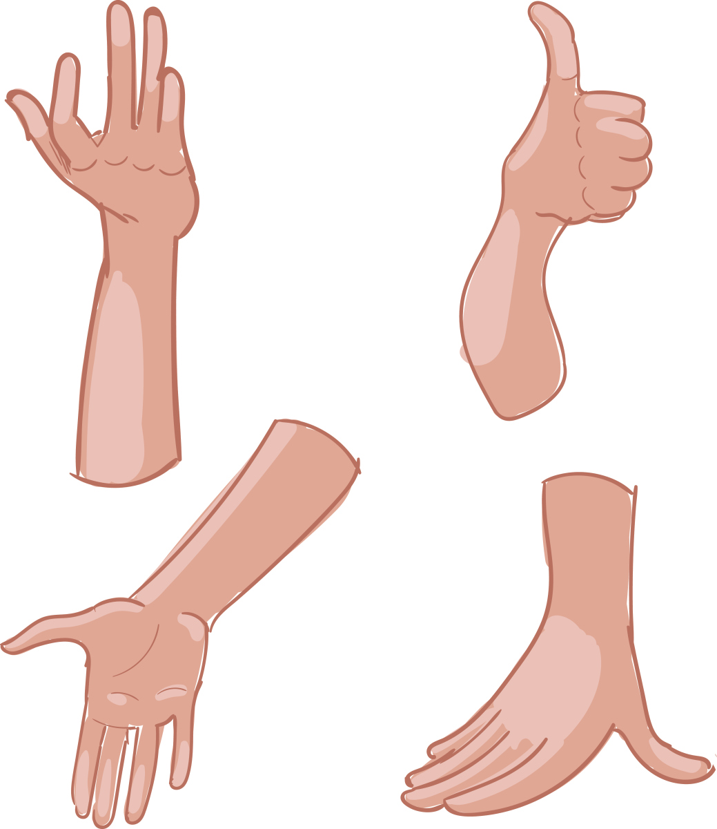 棒的手势图片简笔画