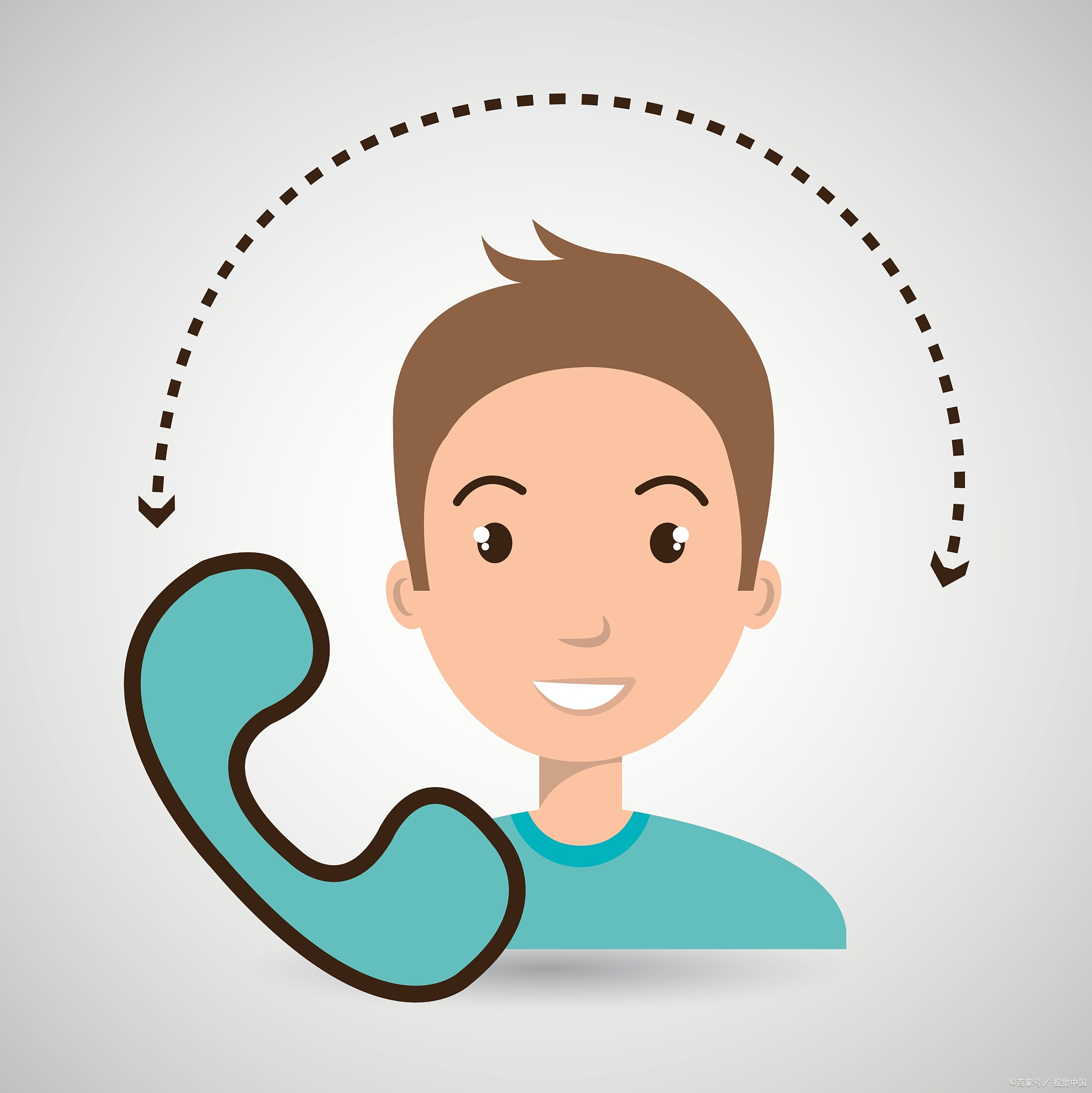 拨打卫生健康监督热线卡通图男市民热线头像回应   卡通电话热线头像