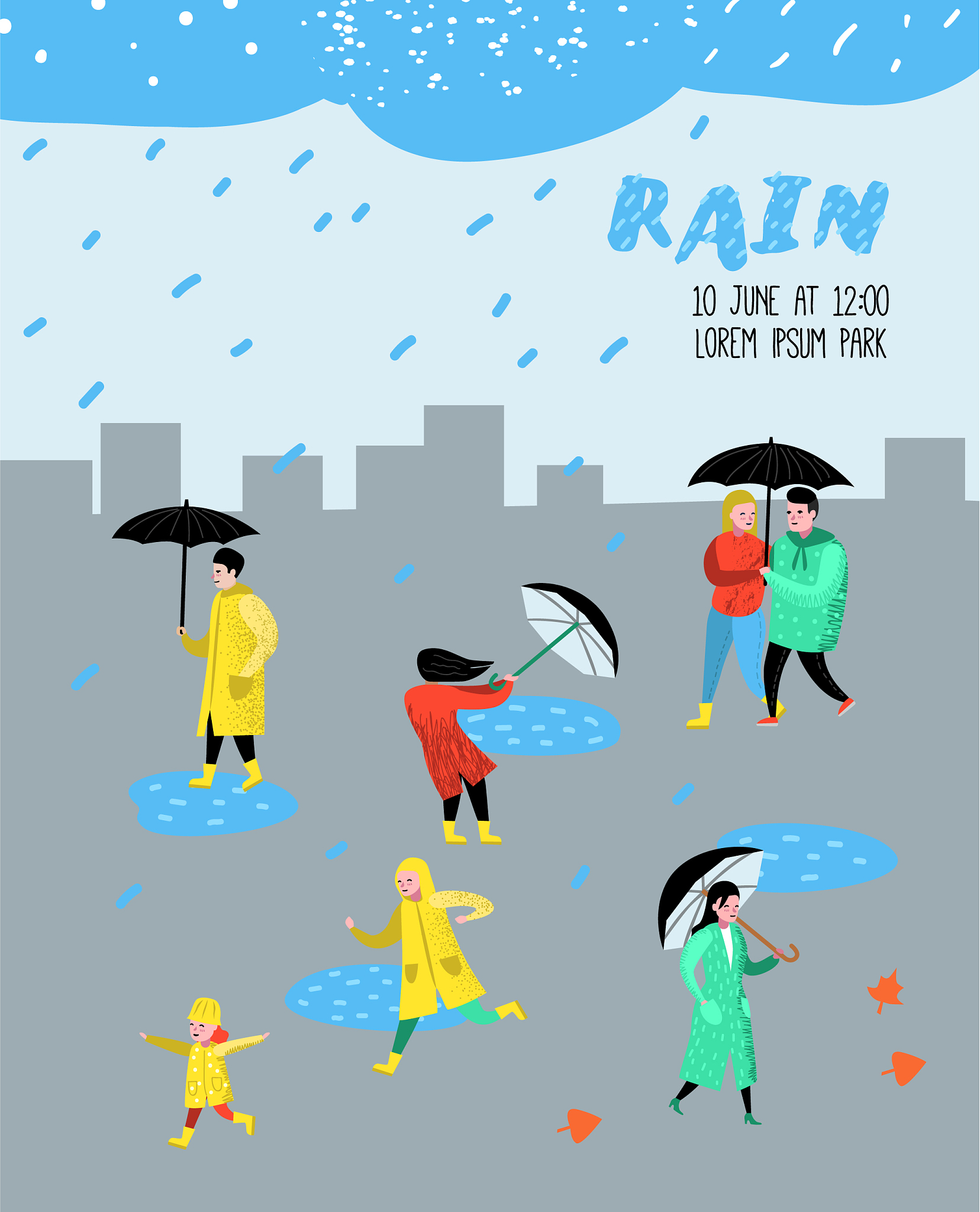 今日又逢细雨绵绵,提醒大家出门别忘雨具,步步小心防湿身.