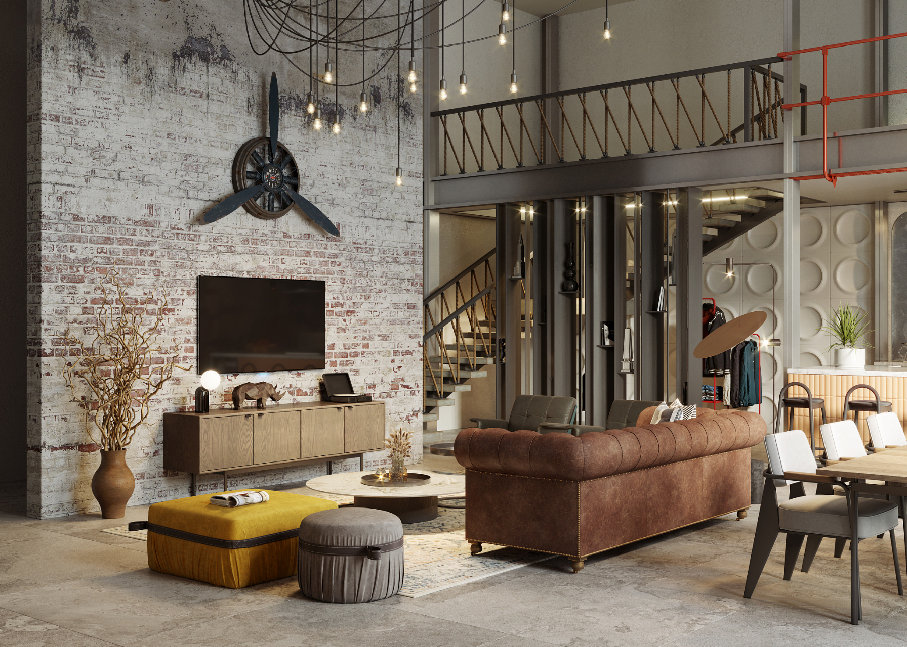 🔧工业风格的家居装饰是近年来备受欢迎的,它以简单粗犷的材料和