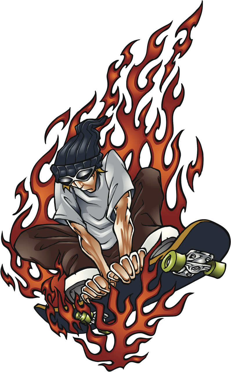 选个好场地,穿戴专业装备是安全前提哦～[原文:火焰滑板:结合滑板与