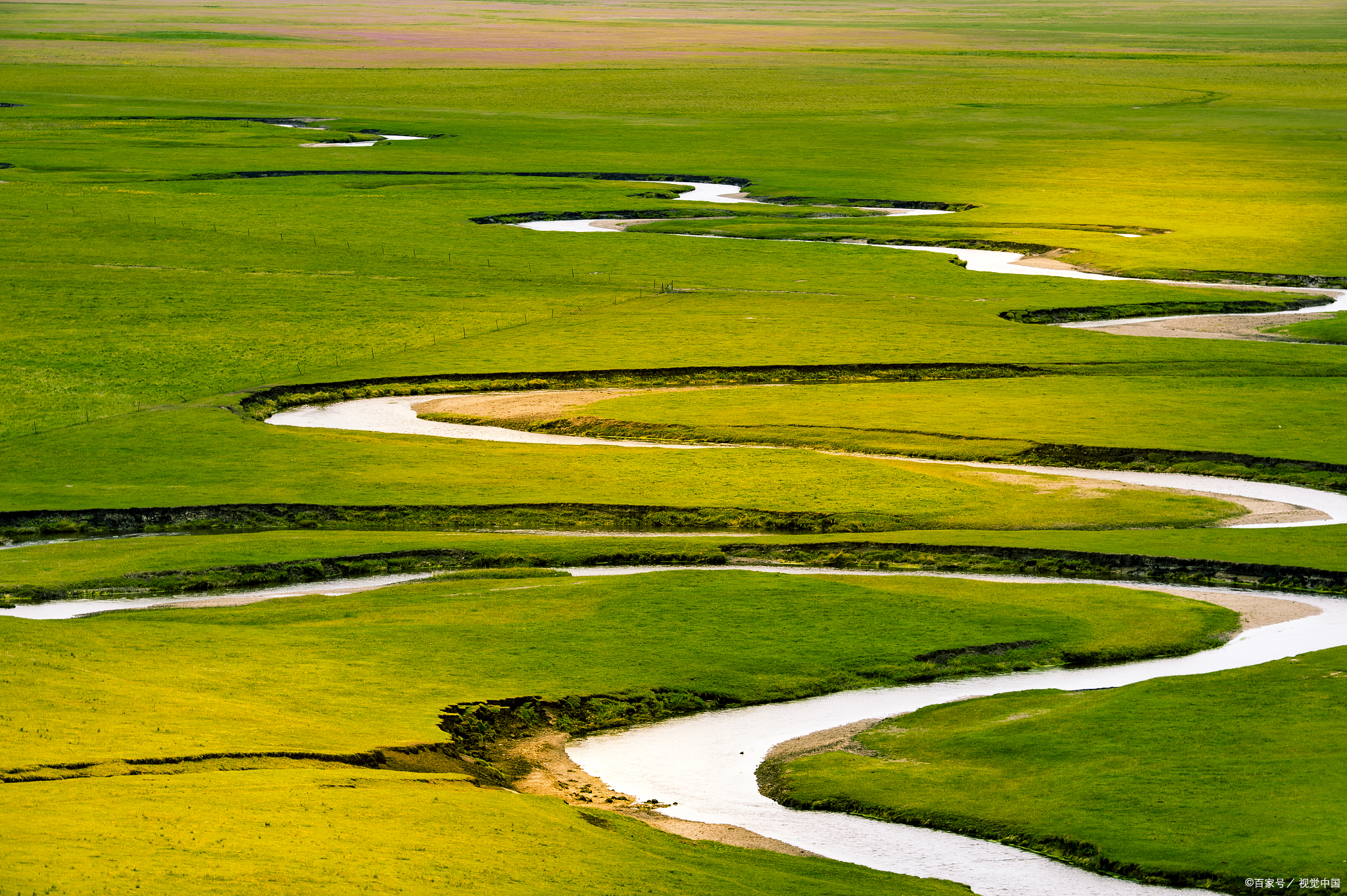 锡林郭勒,锡林河九曲湾,河道蜿蜒风光无限!