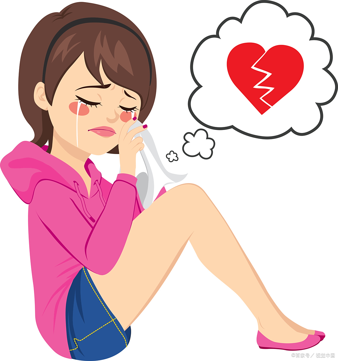 人物受挫伤心 卡通诉苦图片动漫绝望撕心裂肺矢量图受伤图片女生卡通1