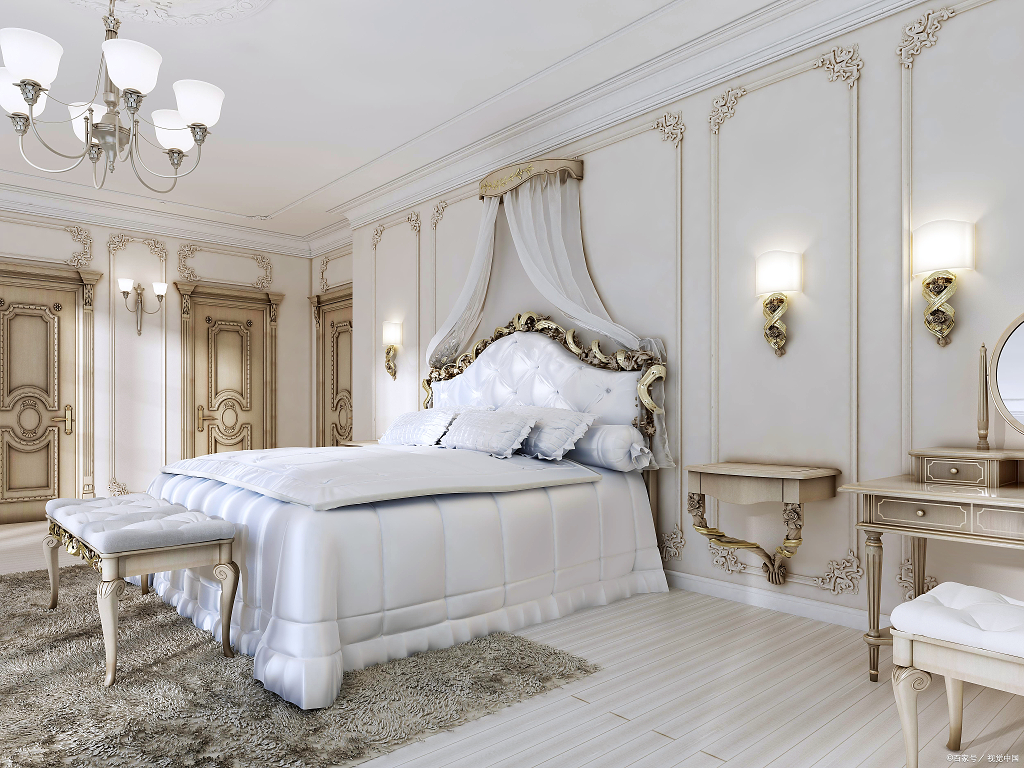 柔和的色彩也是法式浪漫主义装修风格的特色之一.