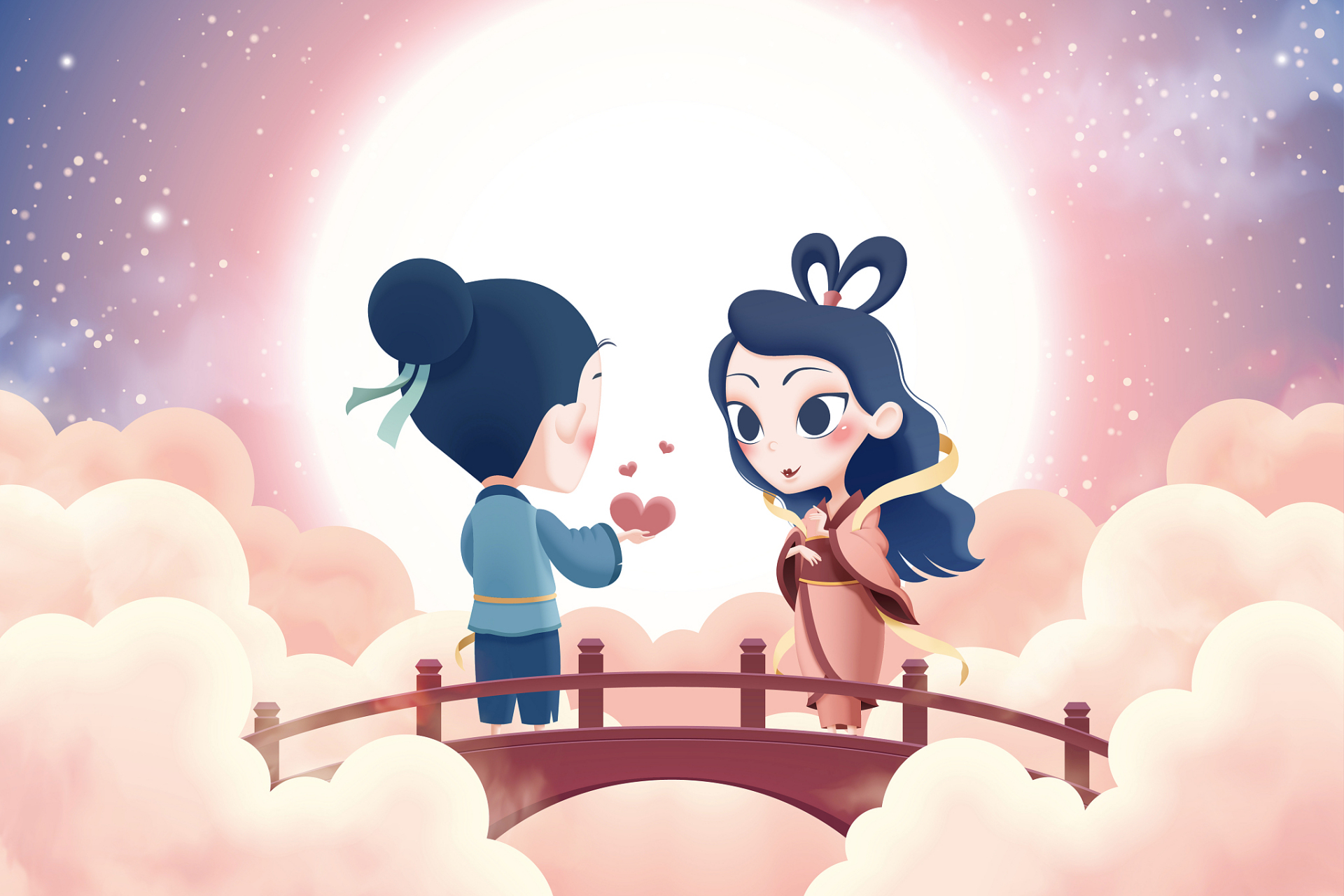 牛郎织女传说是中国四大民间传说之一,讲述了天上的织女与人间的牛郎