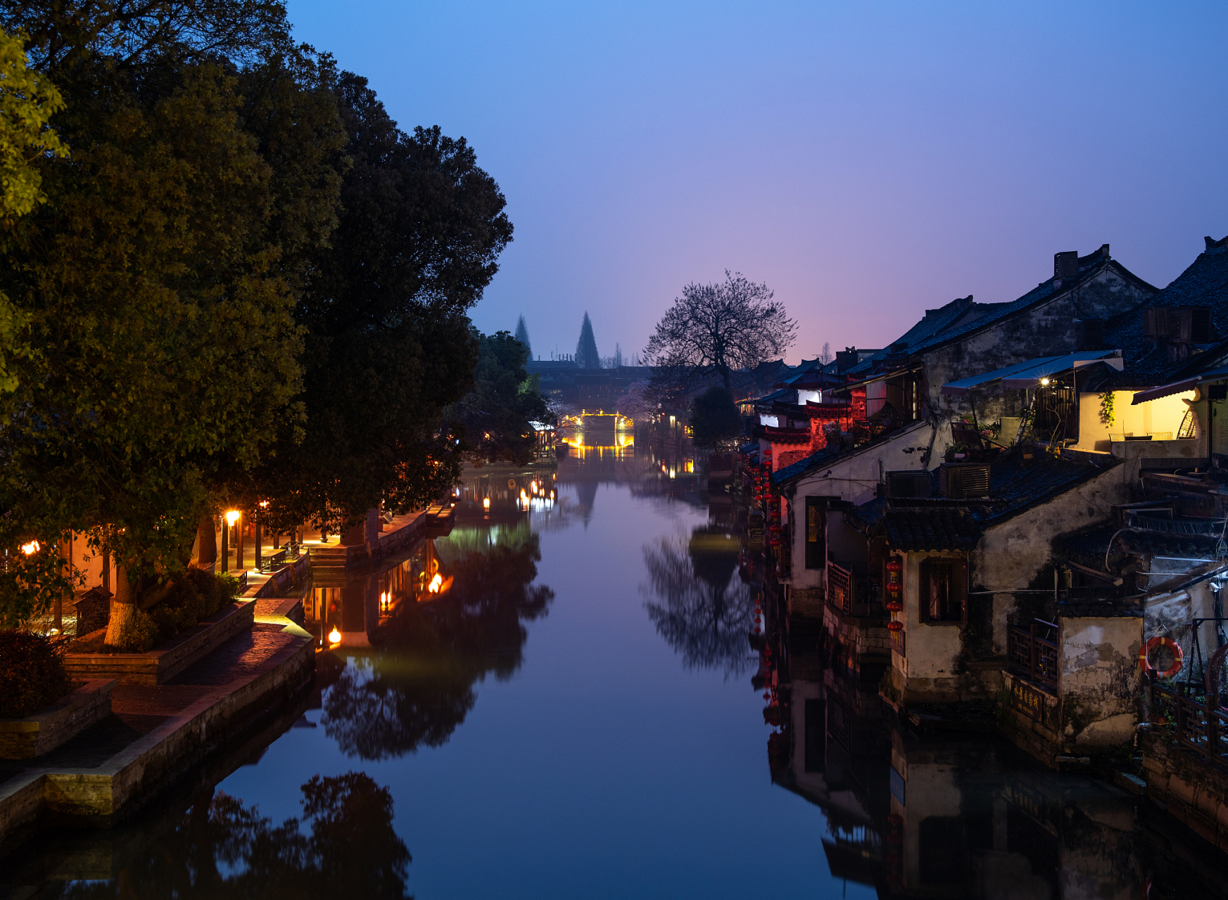 嘉兴西塘古镇夜景图片