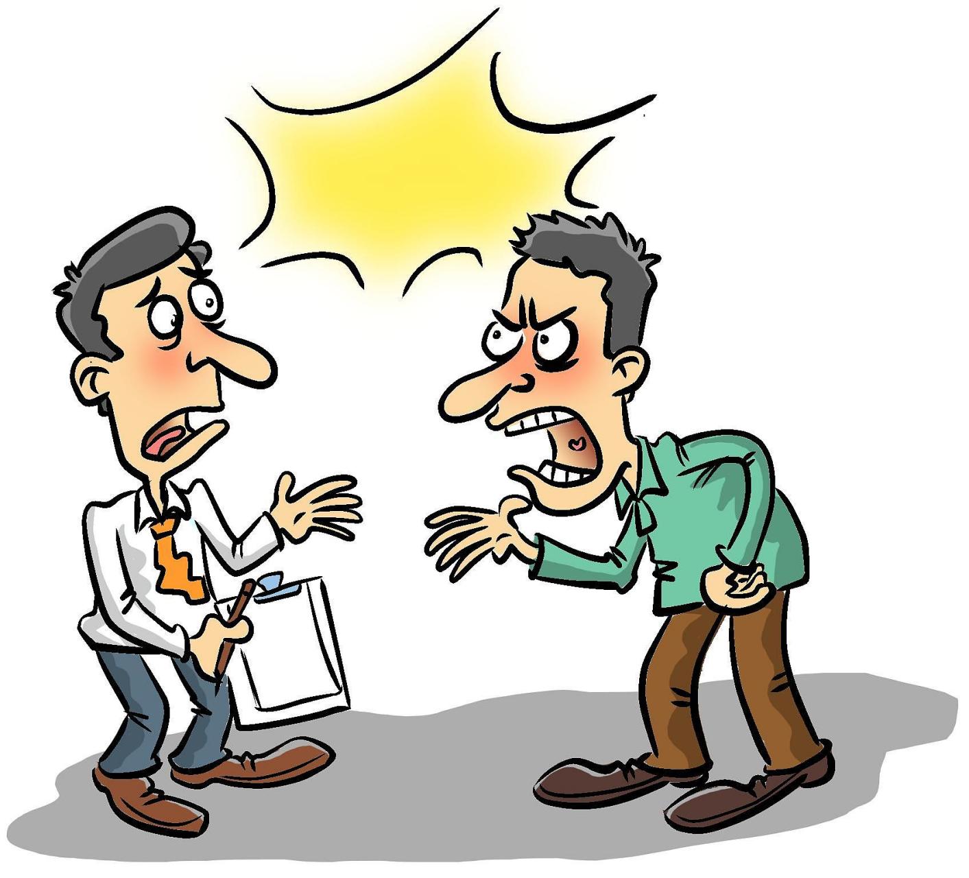 懦夫 两个人吵架相互争得面红耳赤,其中一个人一时语塞,顿时爆起了