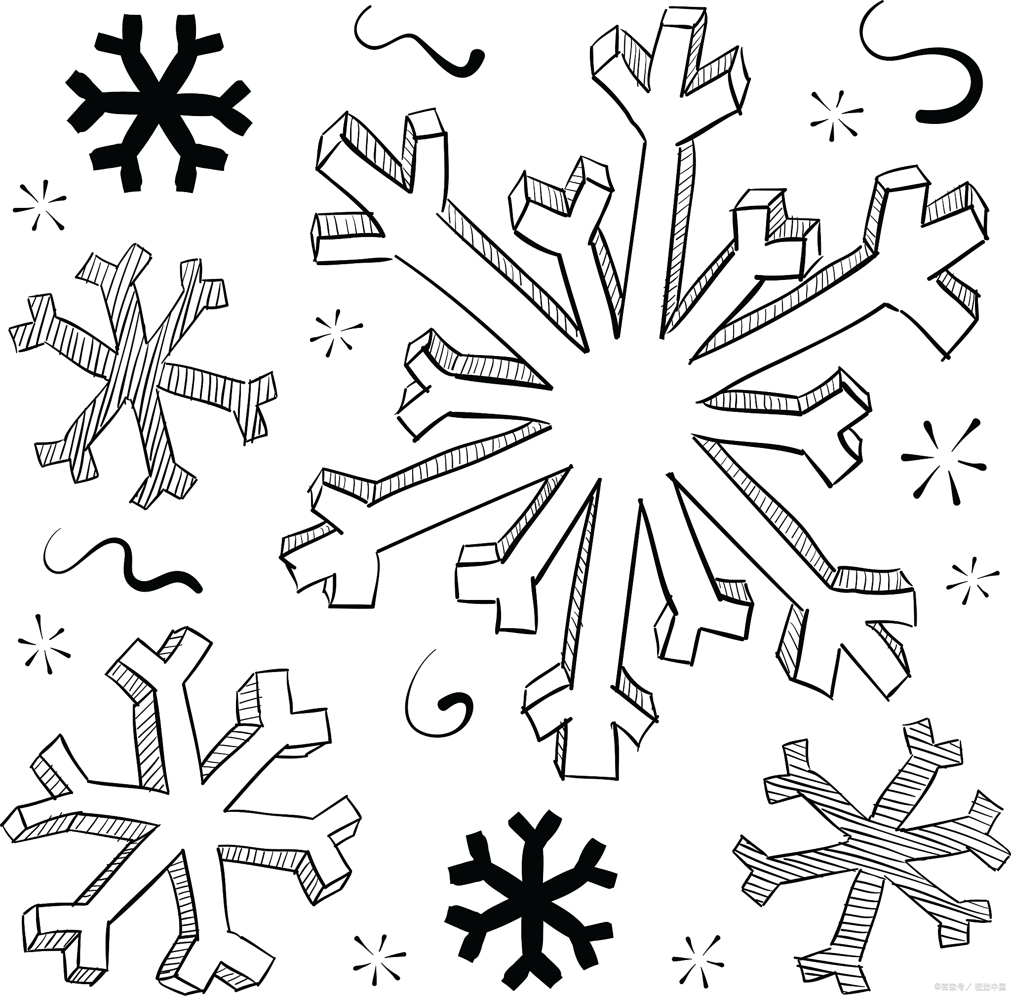 如何画雪花简笔画:绘制冬日精灵,雪花简笔画的艺术