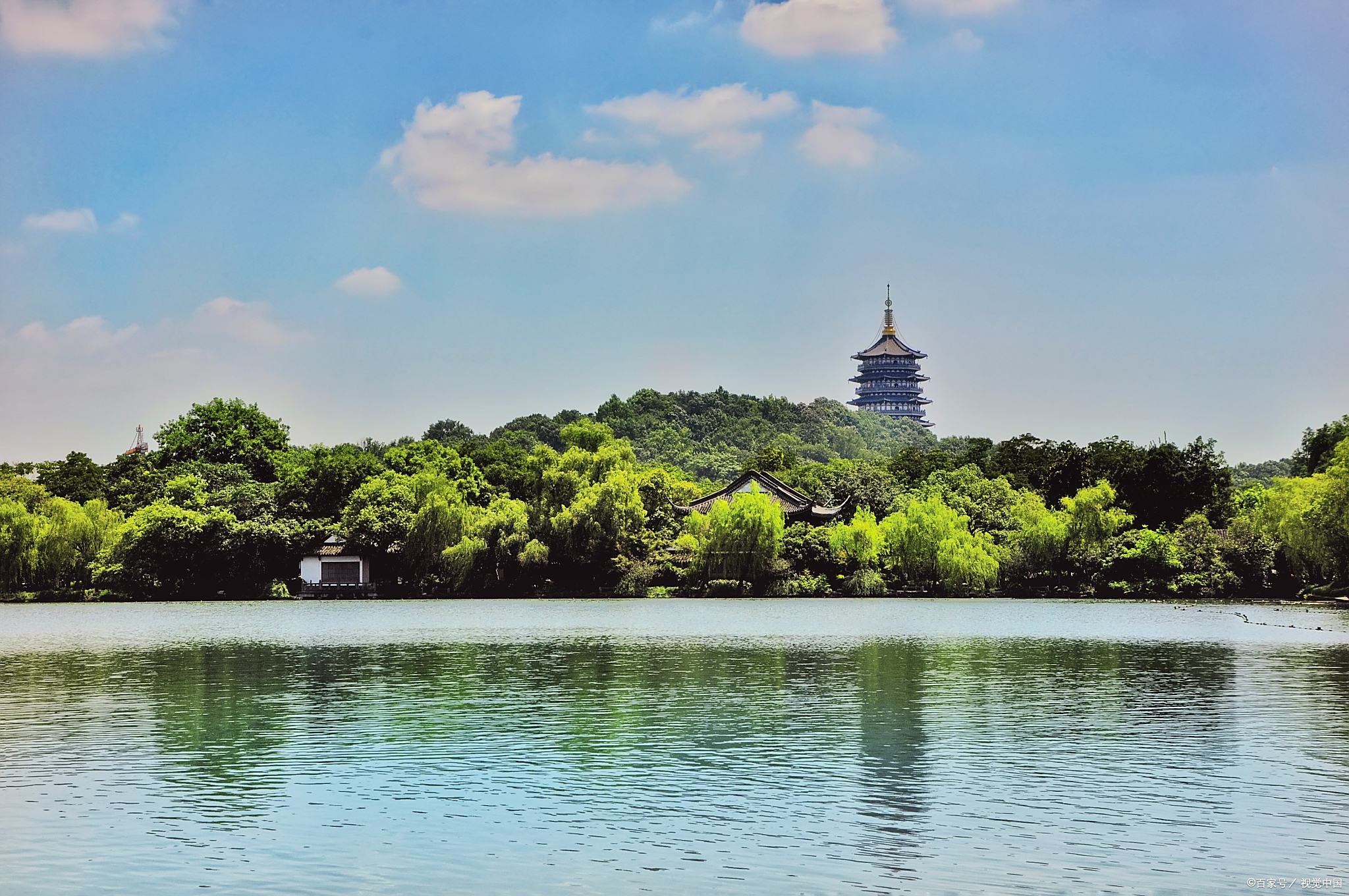 景点浙江名胜浙江著名景点图片浙江省内著名景点西湖  广角西湖雷峰塔
