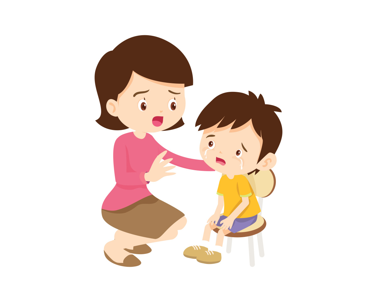 男幼儿对着妈妈哭泣的卡通画救助小孩子图片卡通幼儿社会退缩 卡通